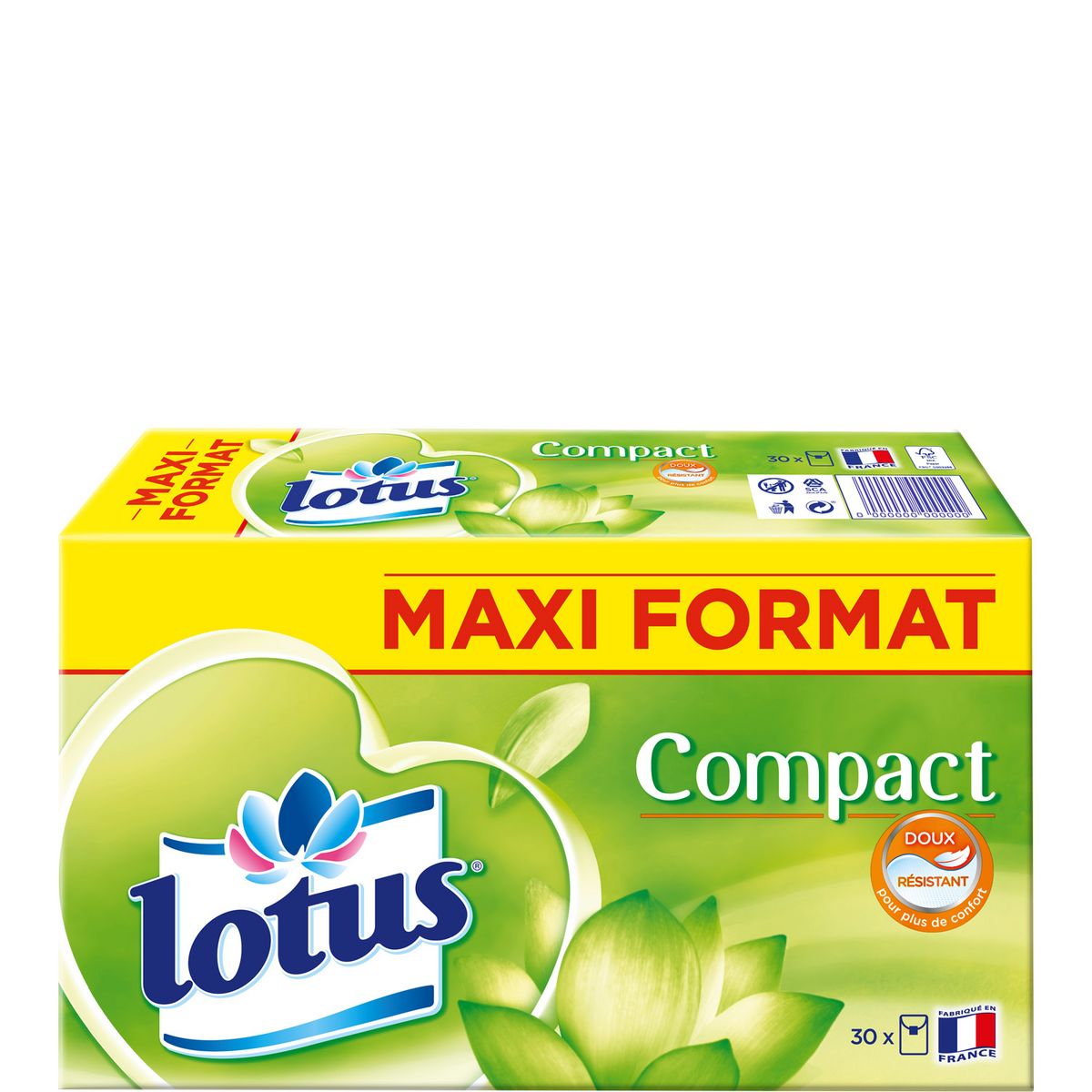 LOTUS Paquet de mouchoir blanc compact 30x9 mouchoirs