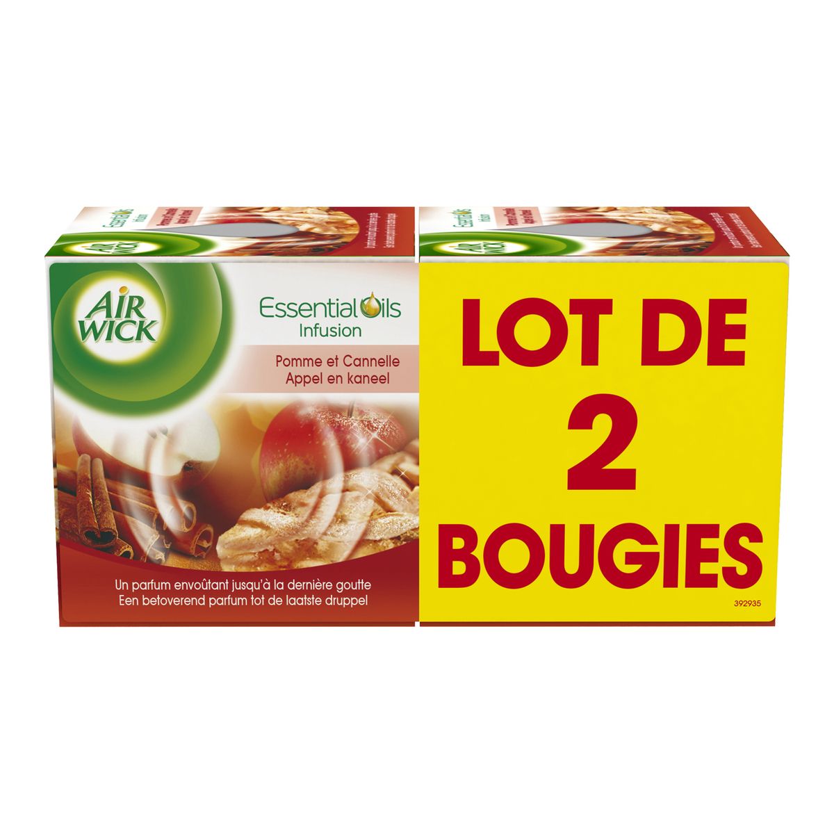 AIR WICK Air Wick bougie essential oils pomme x2