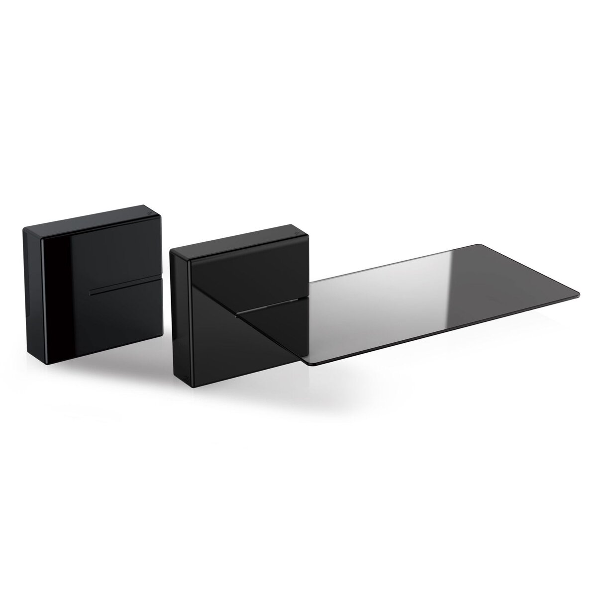 MELICONI Ghost Cube Shelf Système de gestion des câbles - Comprenant 1 cube et 1 étagère - Poids maximal supporté 3 Kg - Noir