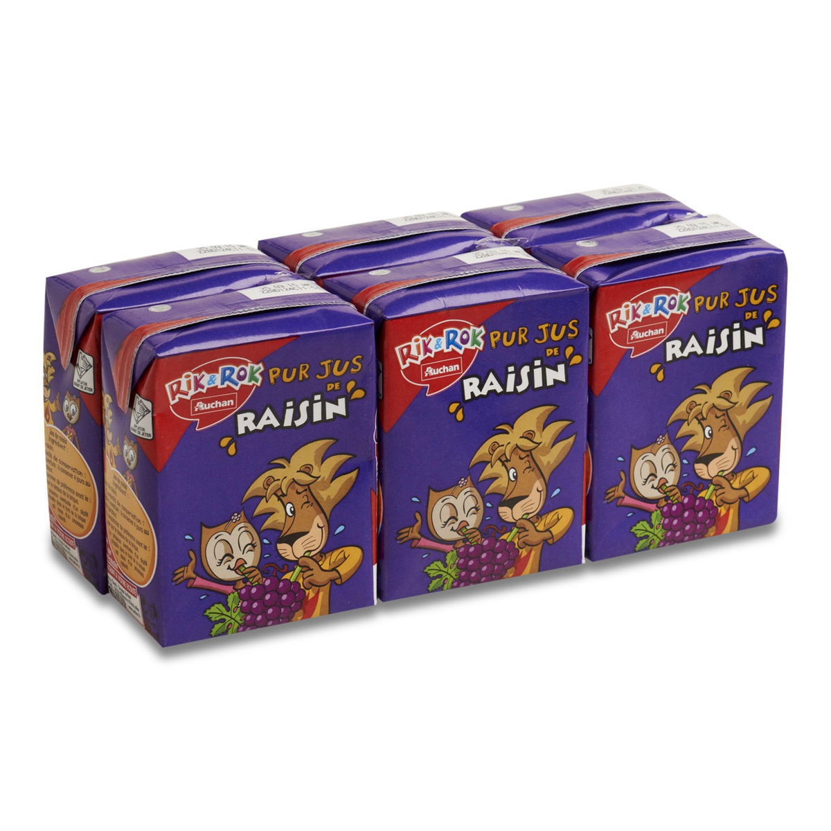 AUCHAN RIK & ROK Rik & Rok pur jus de raisin 6x20cl pas cher - Auchan.fr
