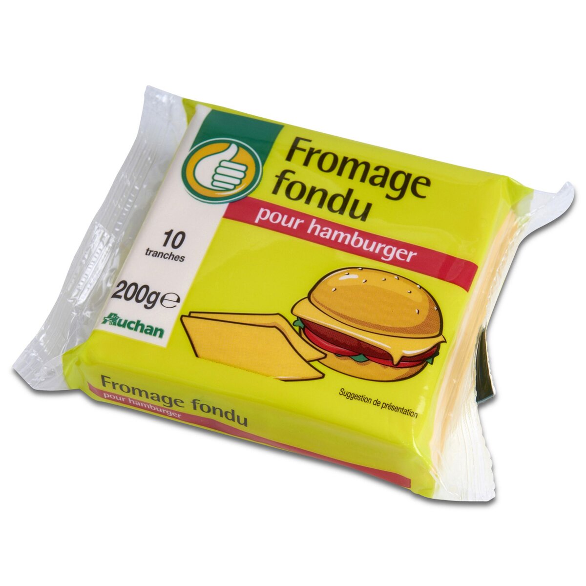 POUCE Fromage fondu en tranches pour hamburger 200g
