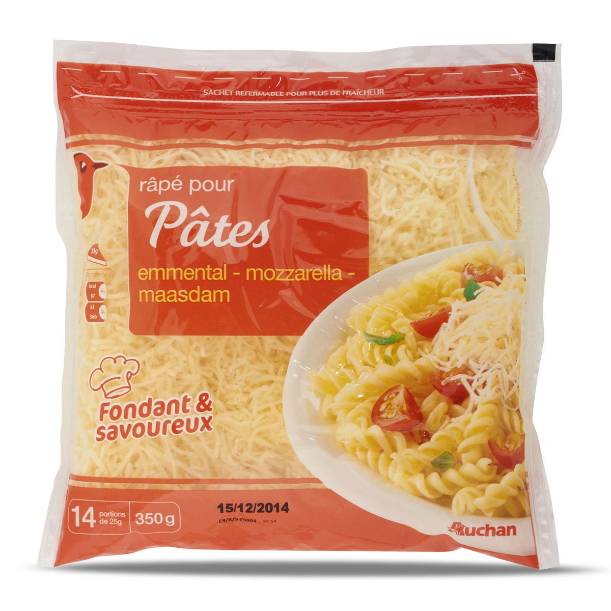 AUCHAN Auchan fromage râpé aux 3 fromages 350g