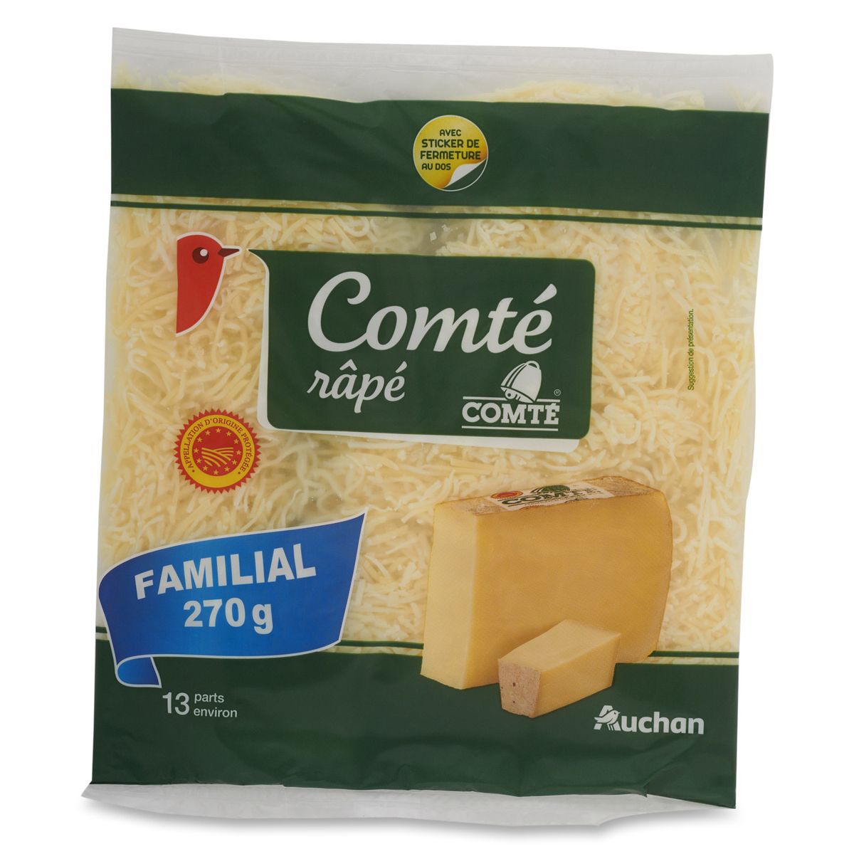 AUCHAN Auchan comté râpé AOP 270g