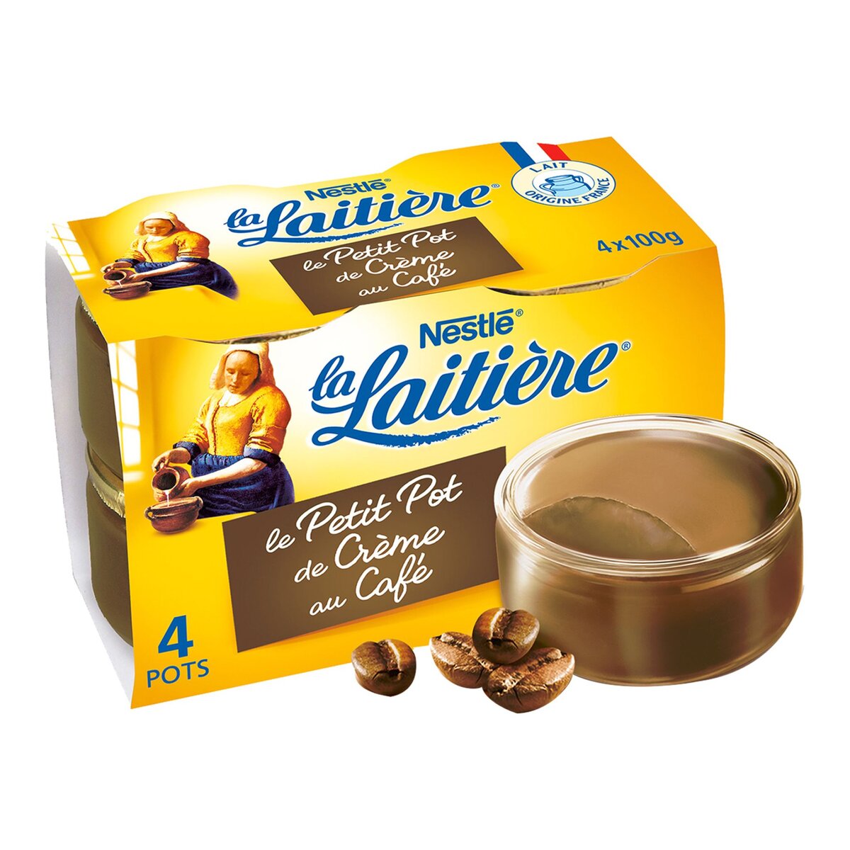 LA LAITIERE La Laitière petit pot de crème café 4x100g