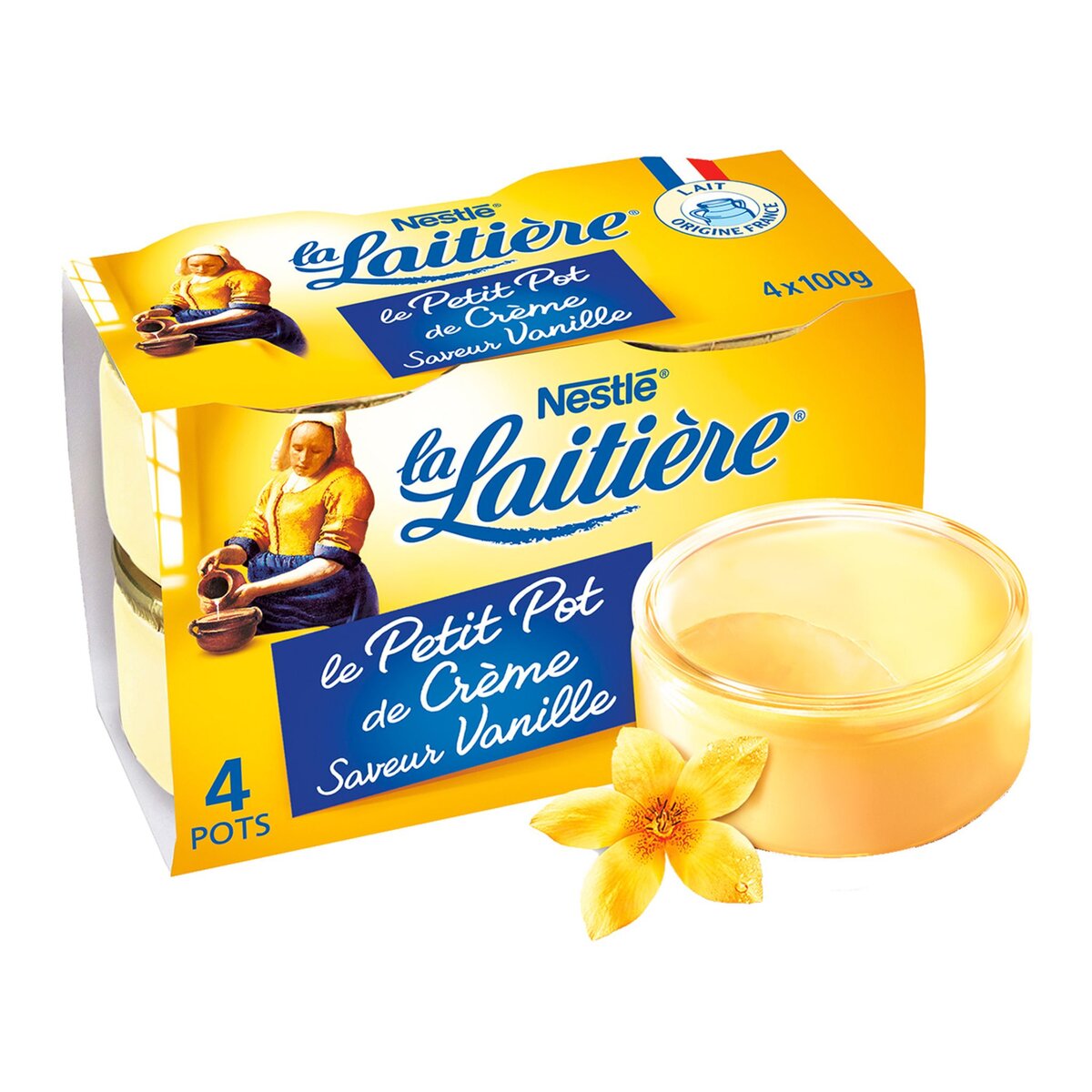 LA LAITIERE La Laitière petit pot de crème vanille 4x100g