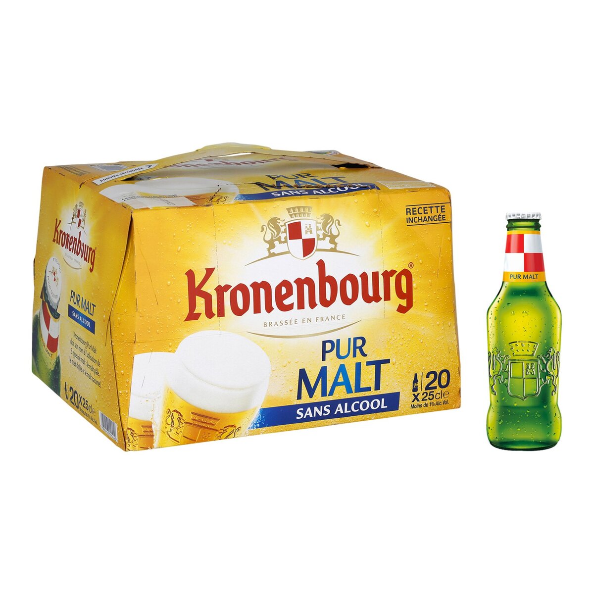 KRONENBOURG Kronenbourg bière pur malt sans alcool 0,9° -20x25cl