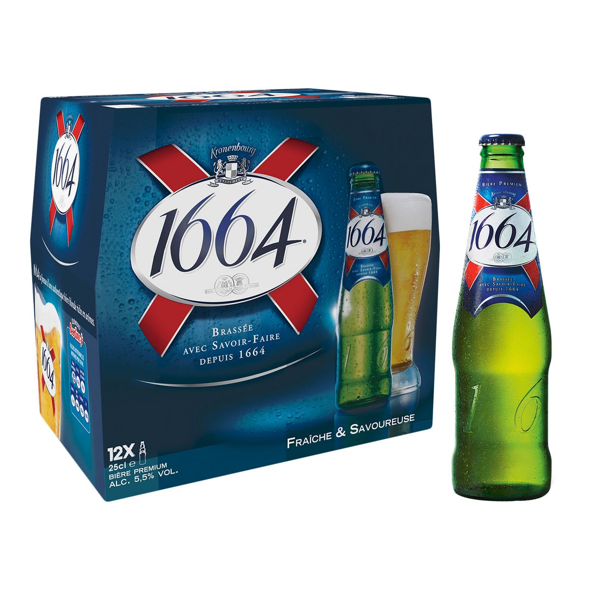 1664 Bière blonde 5,5% bouteilles 12x25cl