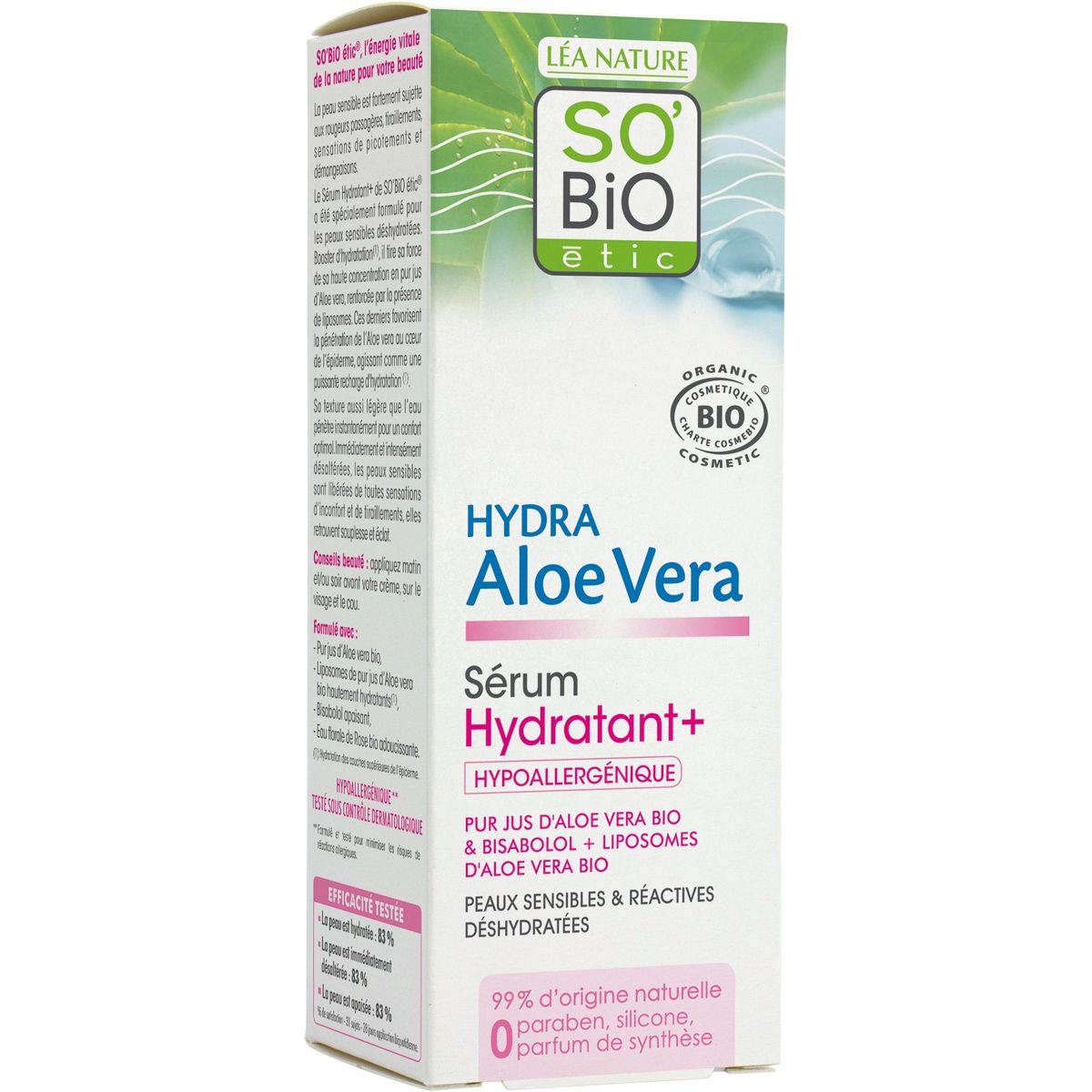 SO BIO So Bio Etic serum hydratant peaux sensibles aloé vera 30ml