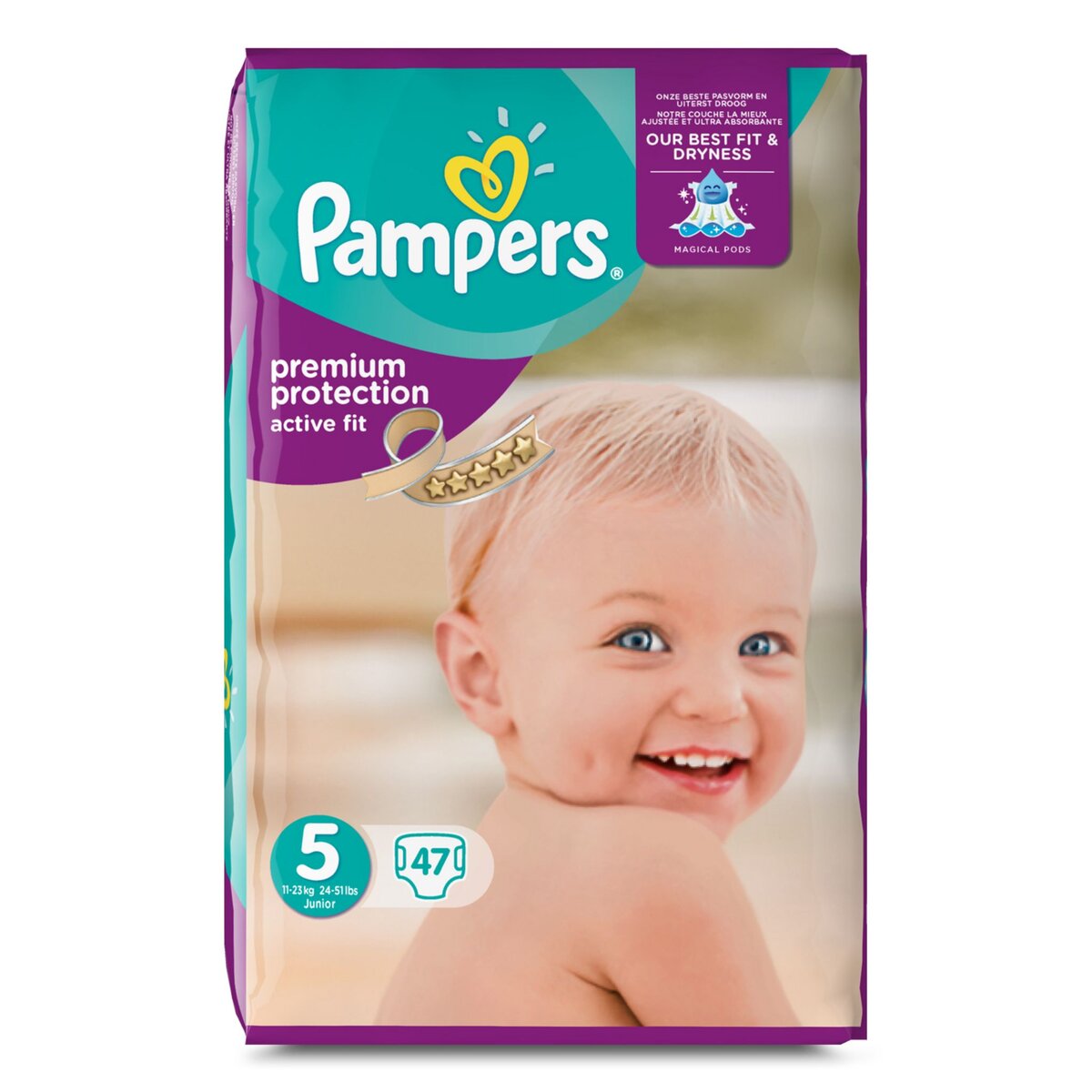PAMPERS Pampers Active fit couches taille 5 (11-23kg) x47 47 couches