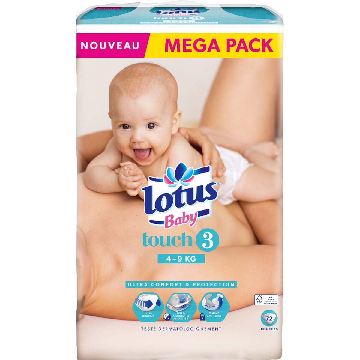 LOTUS BABY Lotus baby Touch couches taille 3 (4-9kg) x72 72 couches