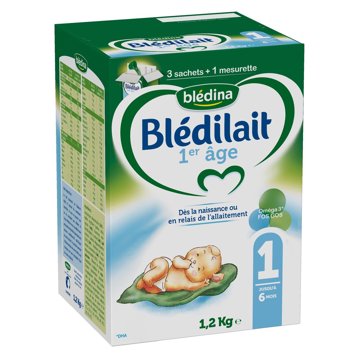 BLEDINA Blédina Blédilait 1 sachet lait 1er âge en poudre dès la naissance 1,2kg 1,2kg