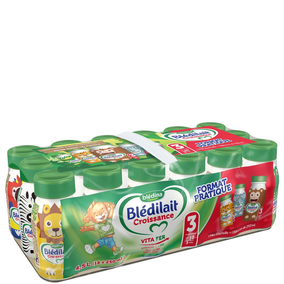 BLEDINA Blédilait 3 lait de croissance liquide de 10 mois 18x25cl
