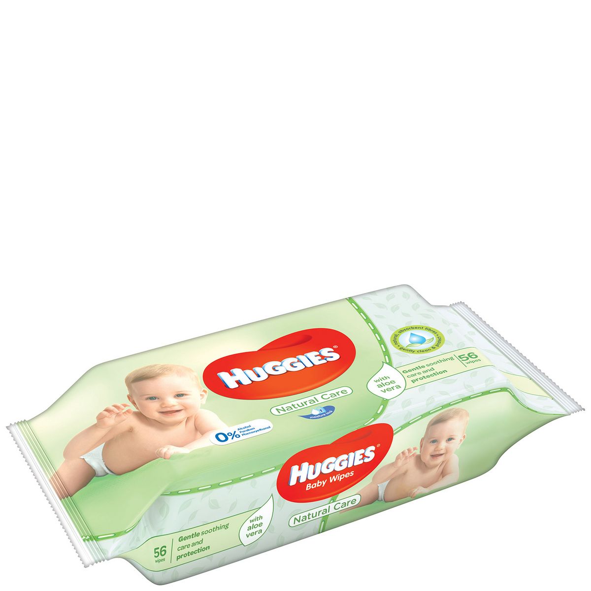 HUGGIES Natural care lingettes nettoyantes à l'aloe vera pour bébé 56 lingettes