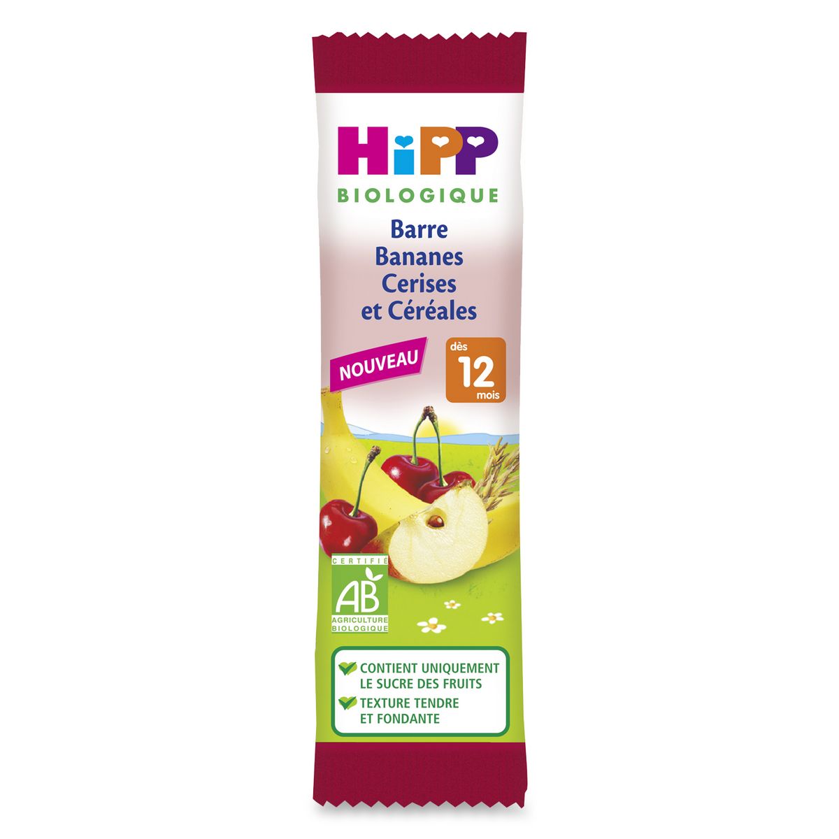 HIPP Hipp bio barre bananes cerises et céréales 25g dès 12 mois