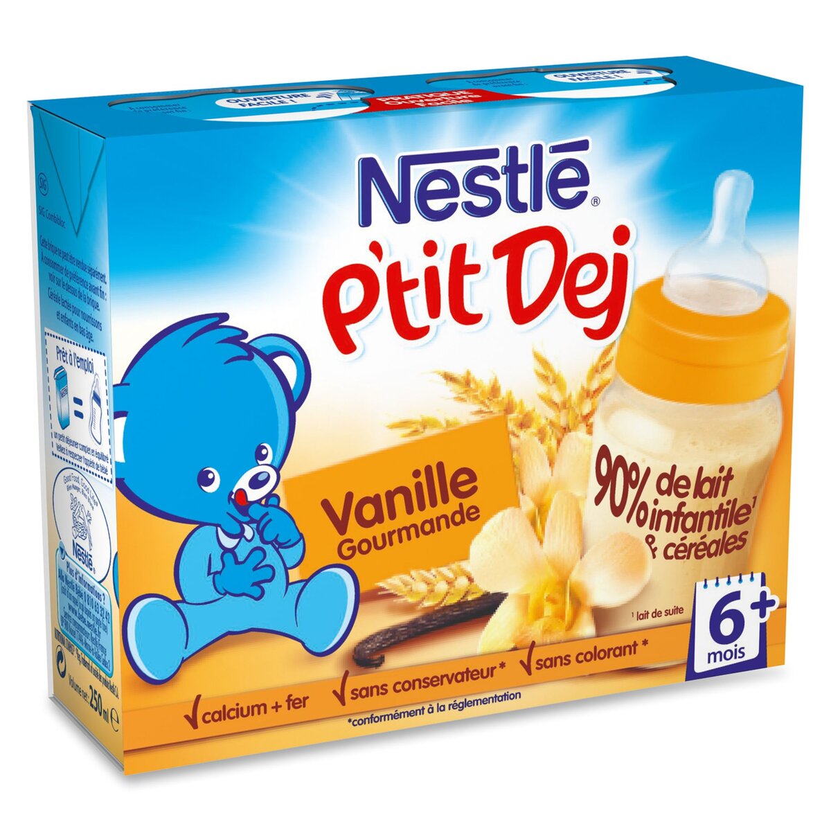 NESTLE Nestlé ptit dej lacté vanille gourmande 2x250ml dès 6mois