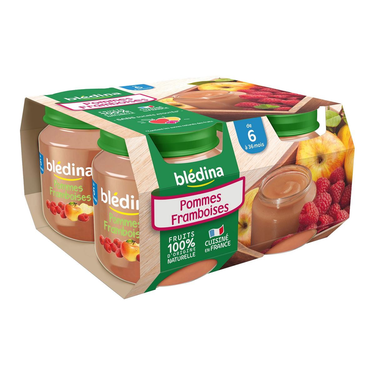 BLEDINA Petits pots pomme framboise dès 6 mois 4x130g