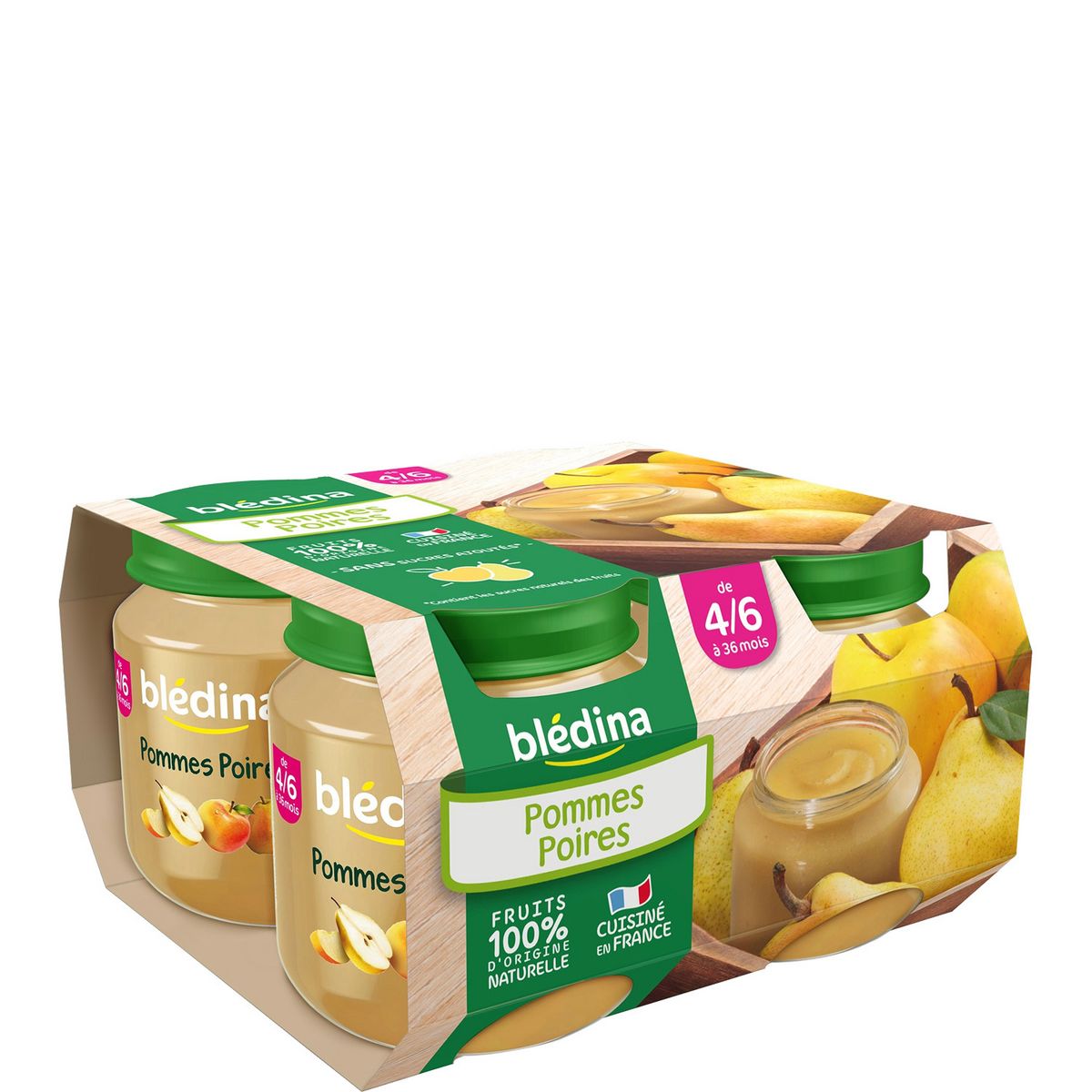 BLEDINA Petit pot dessert pomme poire dès 4 mois 4x130g