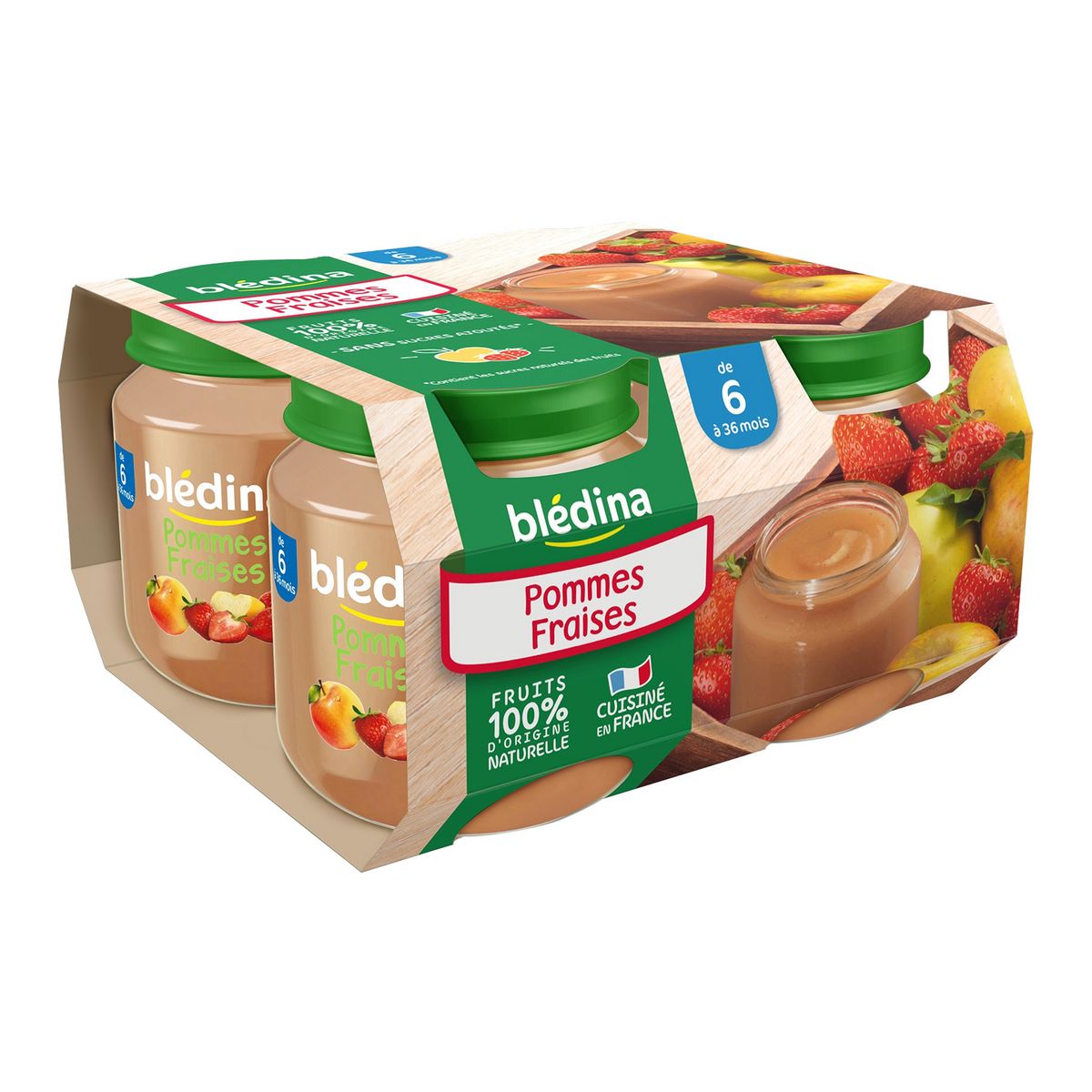 BLEDINA Blédina pot pomme fraise 4x130g dès 6 mois