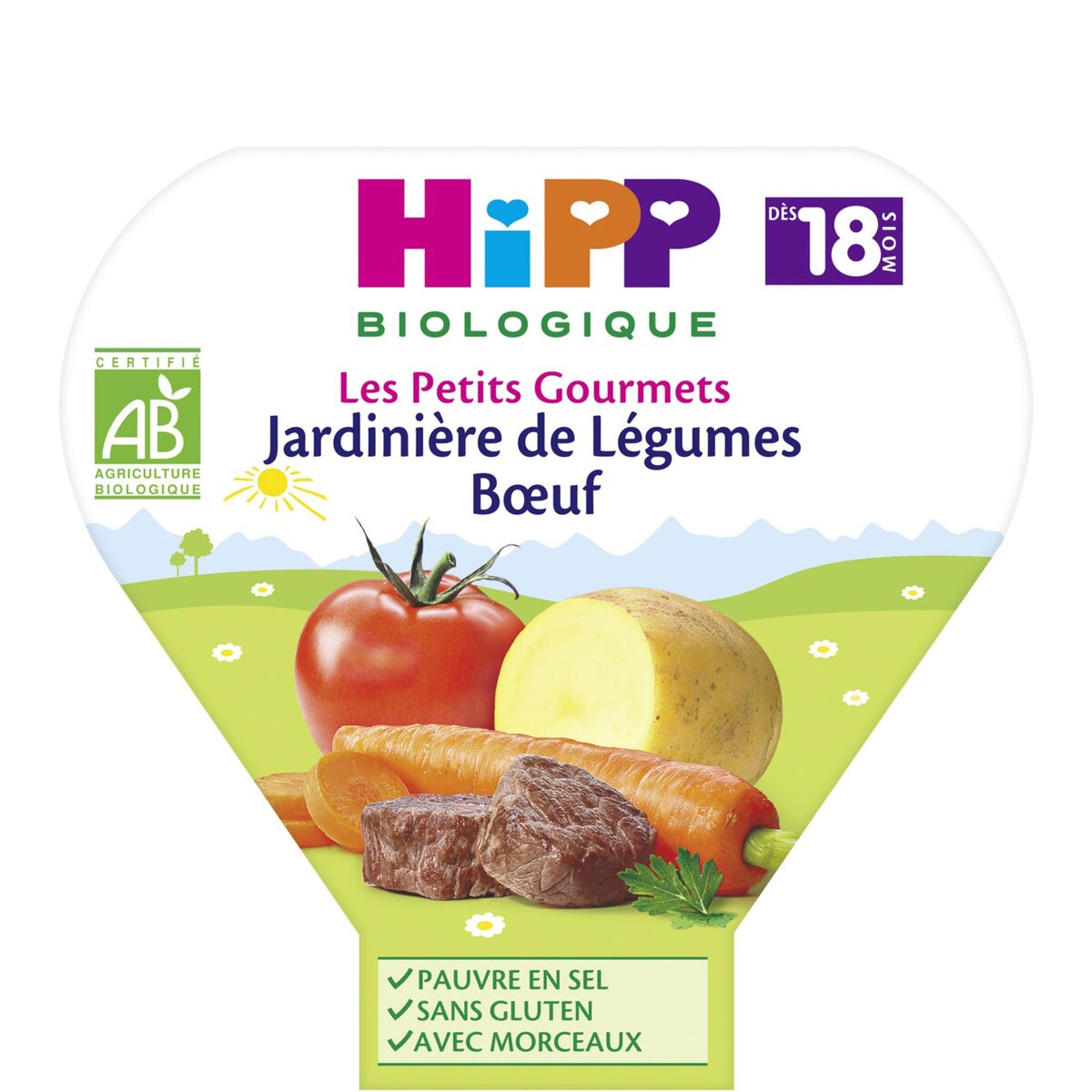 HIPP Assiette jardinière de légumes boeuf bio dès 18 mois 260g