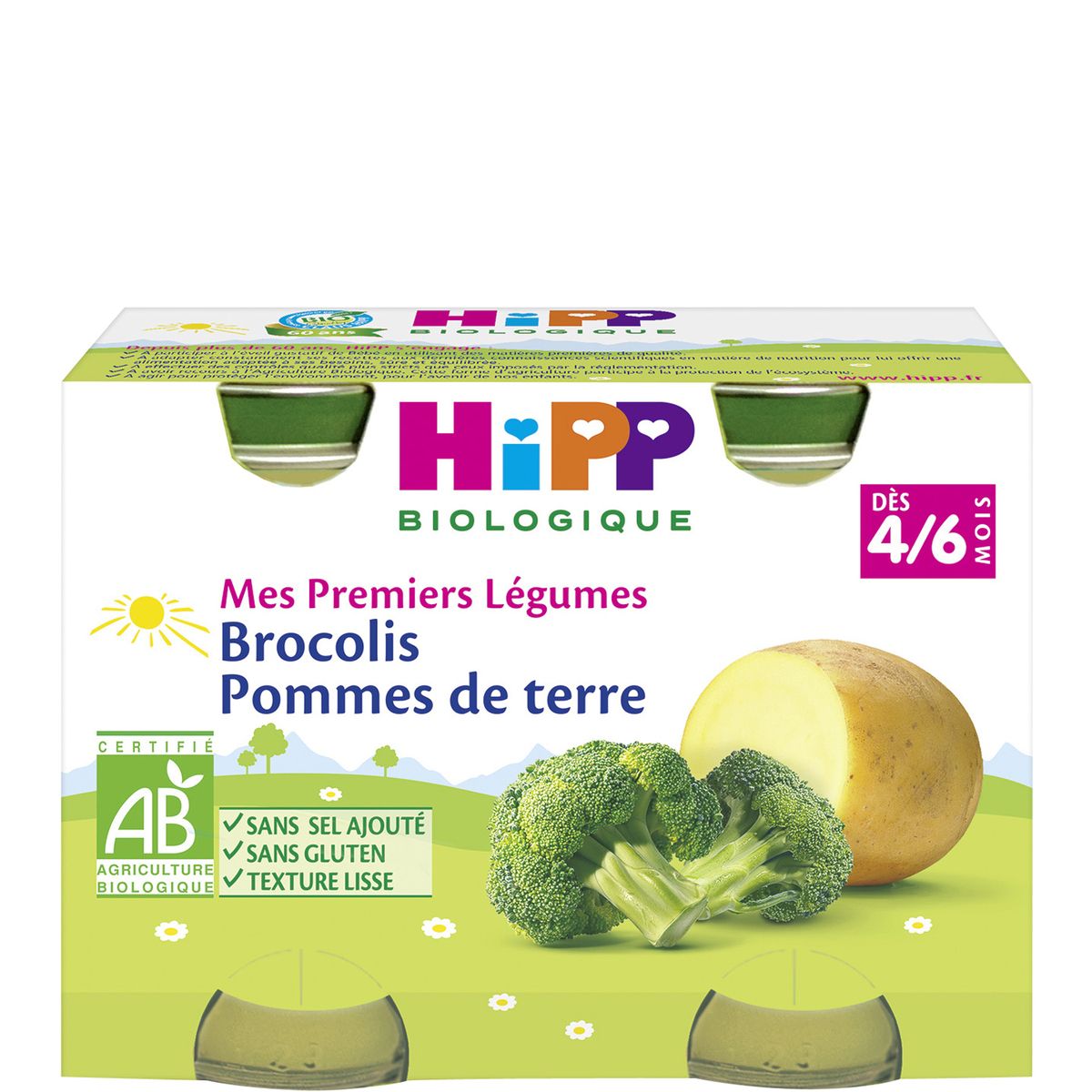 HIPP Hipp mes premiers légumes brocolis p.de terre 2x125g 4/6mois