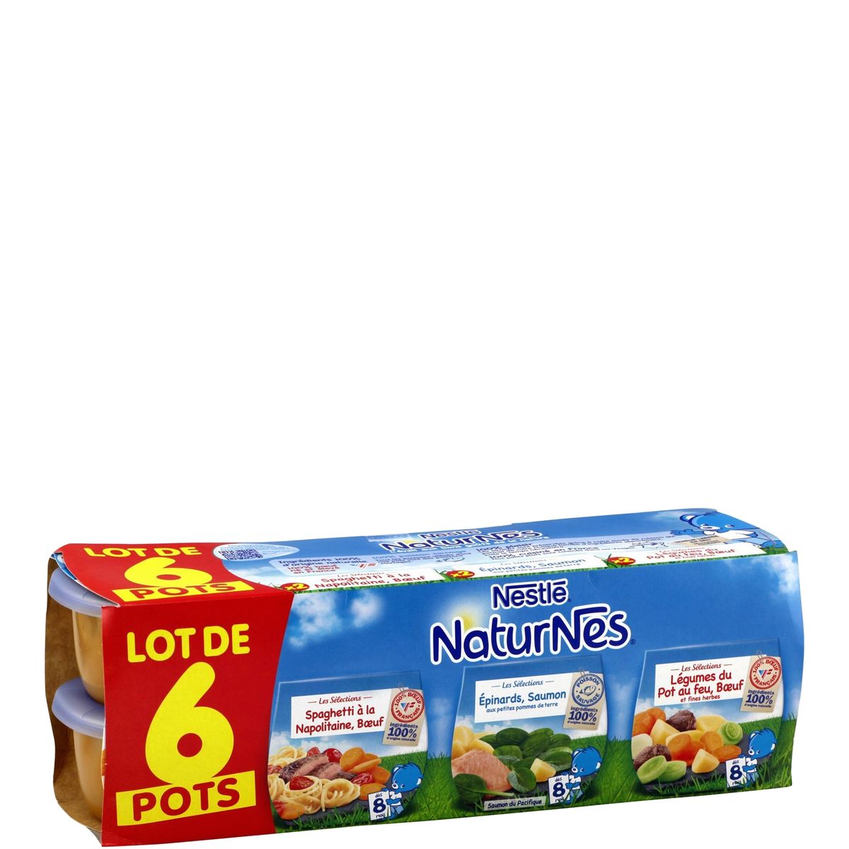 NESTLE Naturnes bols saumon pot au feu spaghetti 6x200g dès 8mois