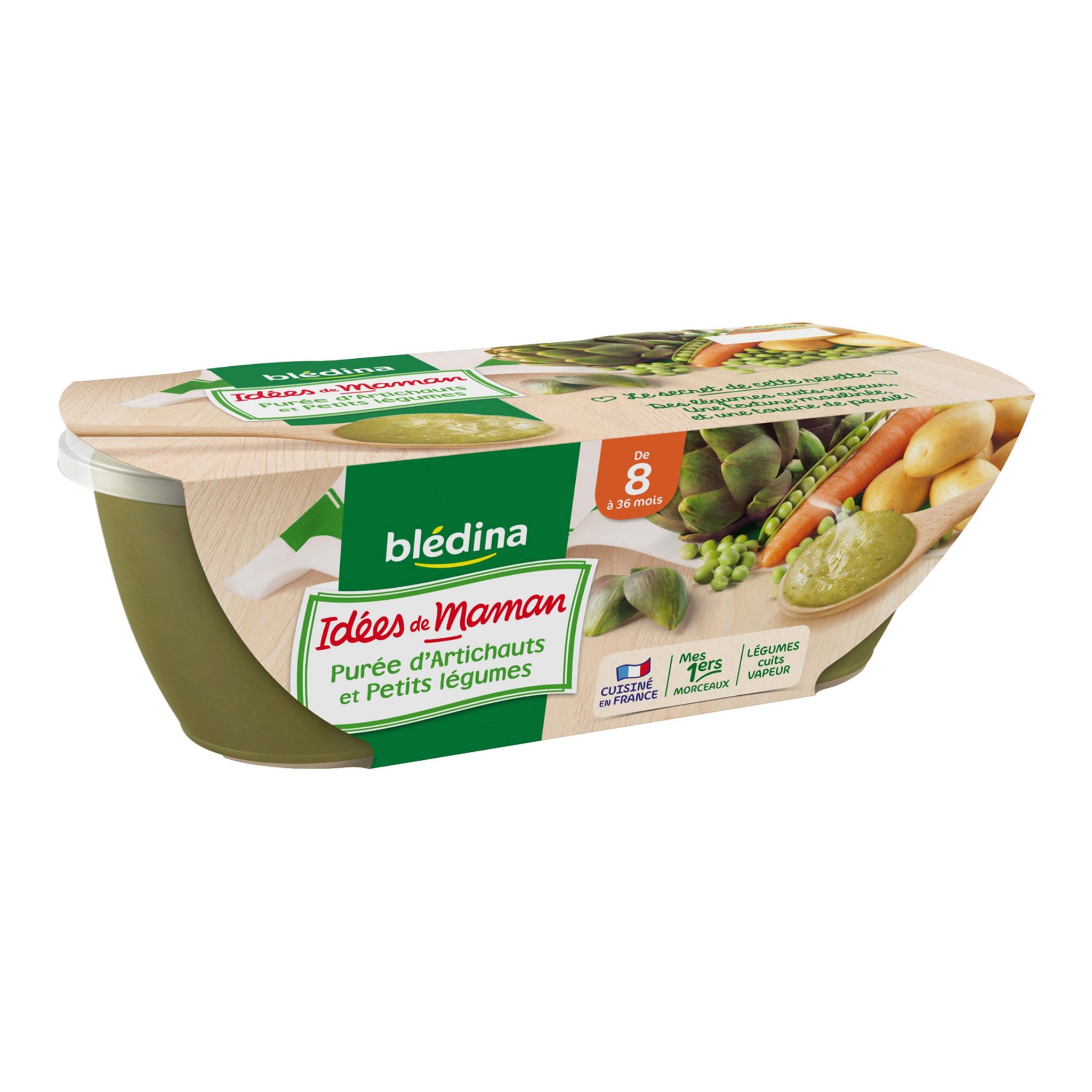 Voir la diapositive 2 : BLEDINA Blédina idées maman purée artichaut petit lég 2x200g 8 mois