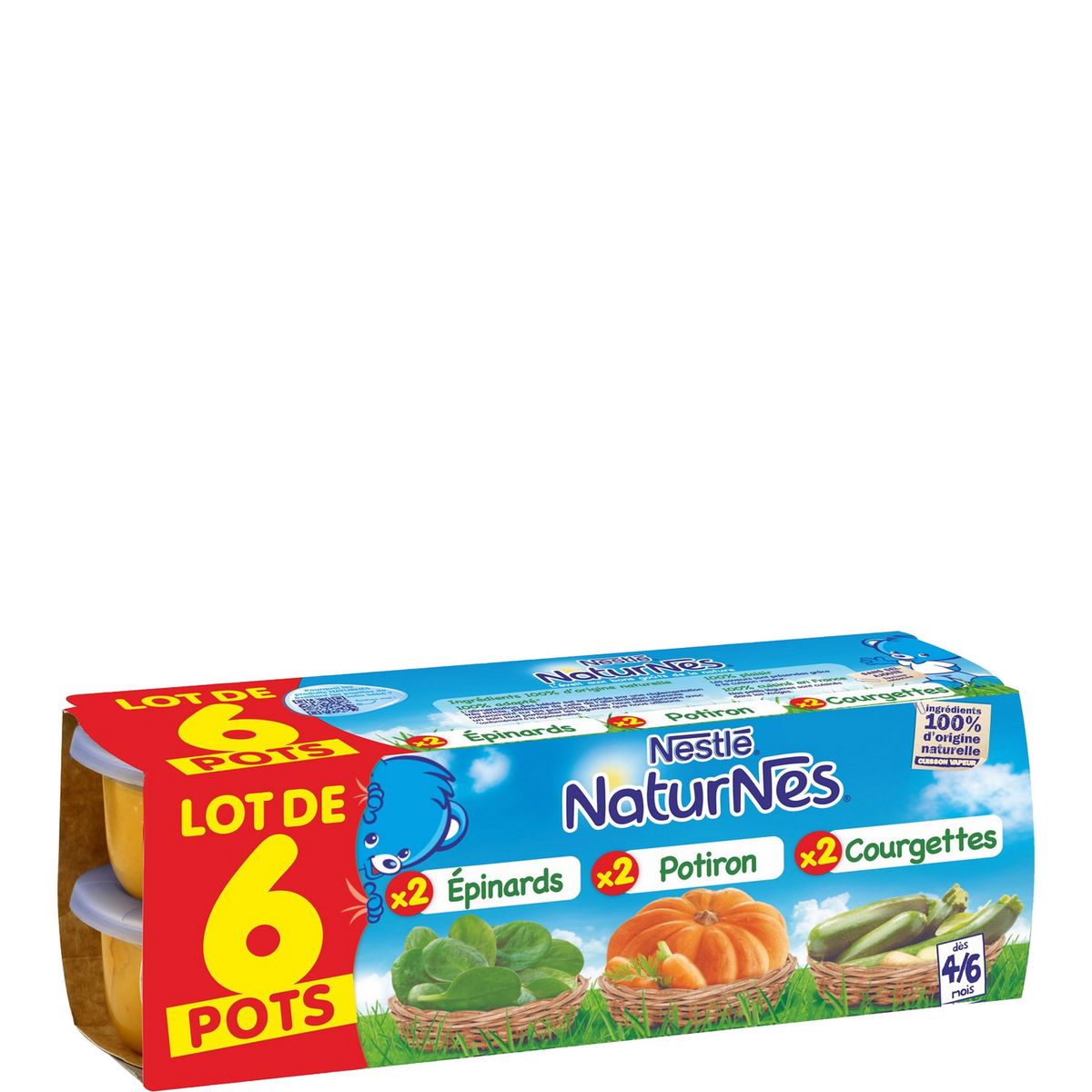 NESTLE Nestlé Naturnes courgettes épinard potiron 6x130g dès 4mois