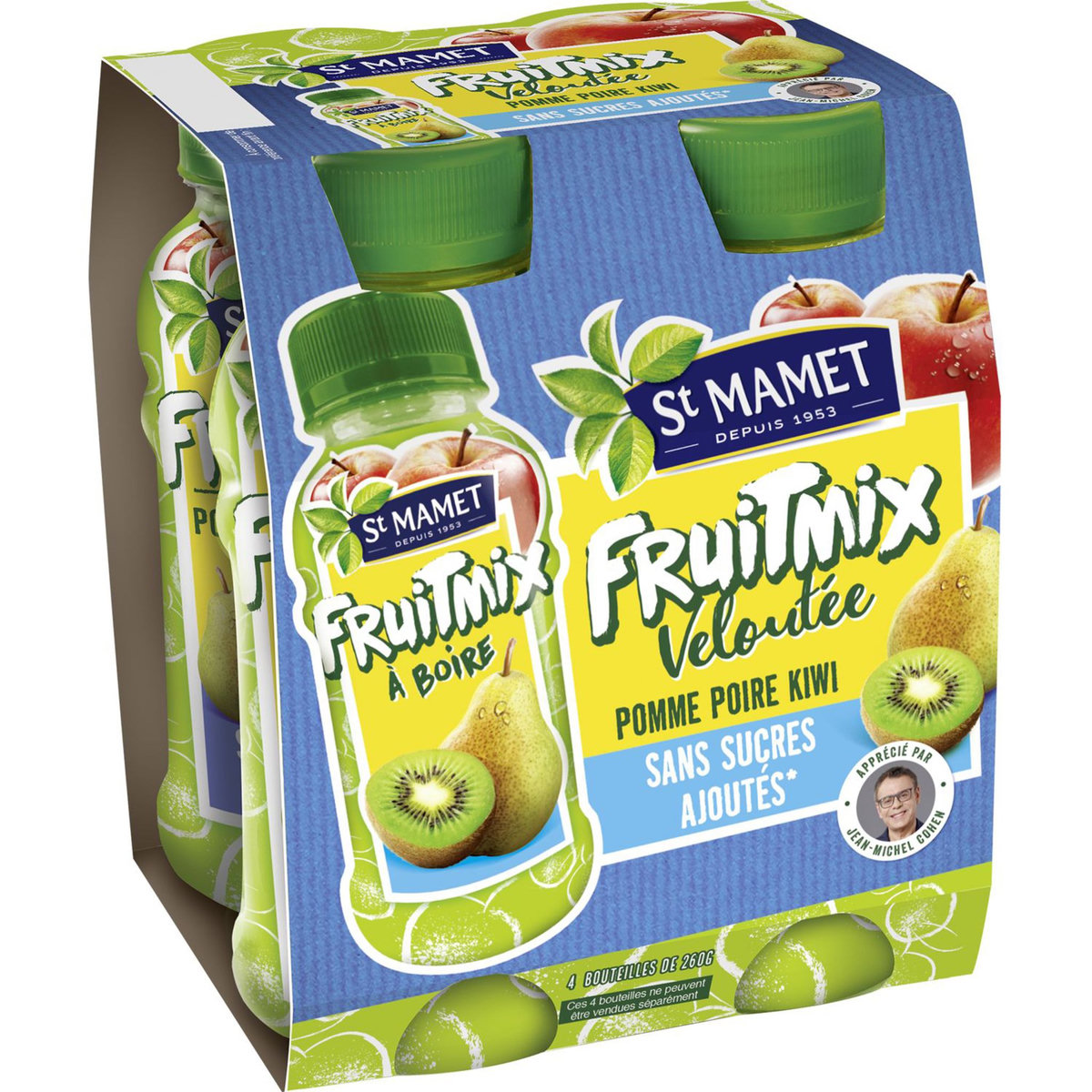 ST MAMET St Mamet compote pomme poire kiwi sans sucres ajoutés 4x260g