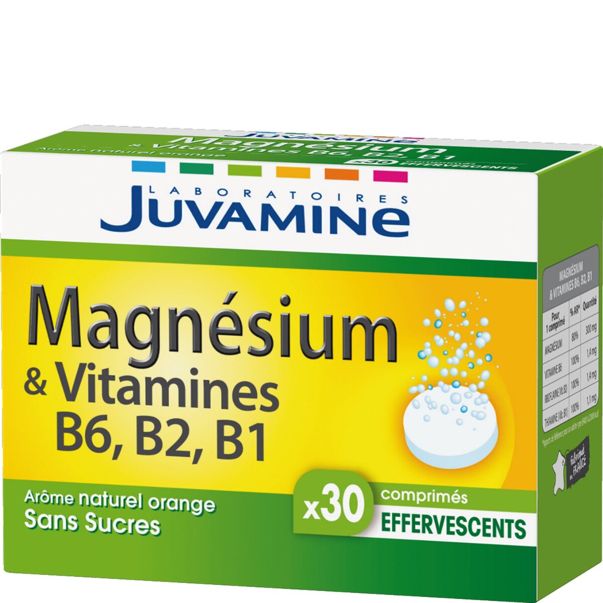 JUVAMINE Juvamine fizz magnésium vitamine B6 B2 B1 comprimé x30-71,2g