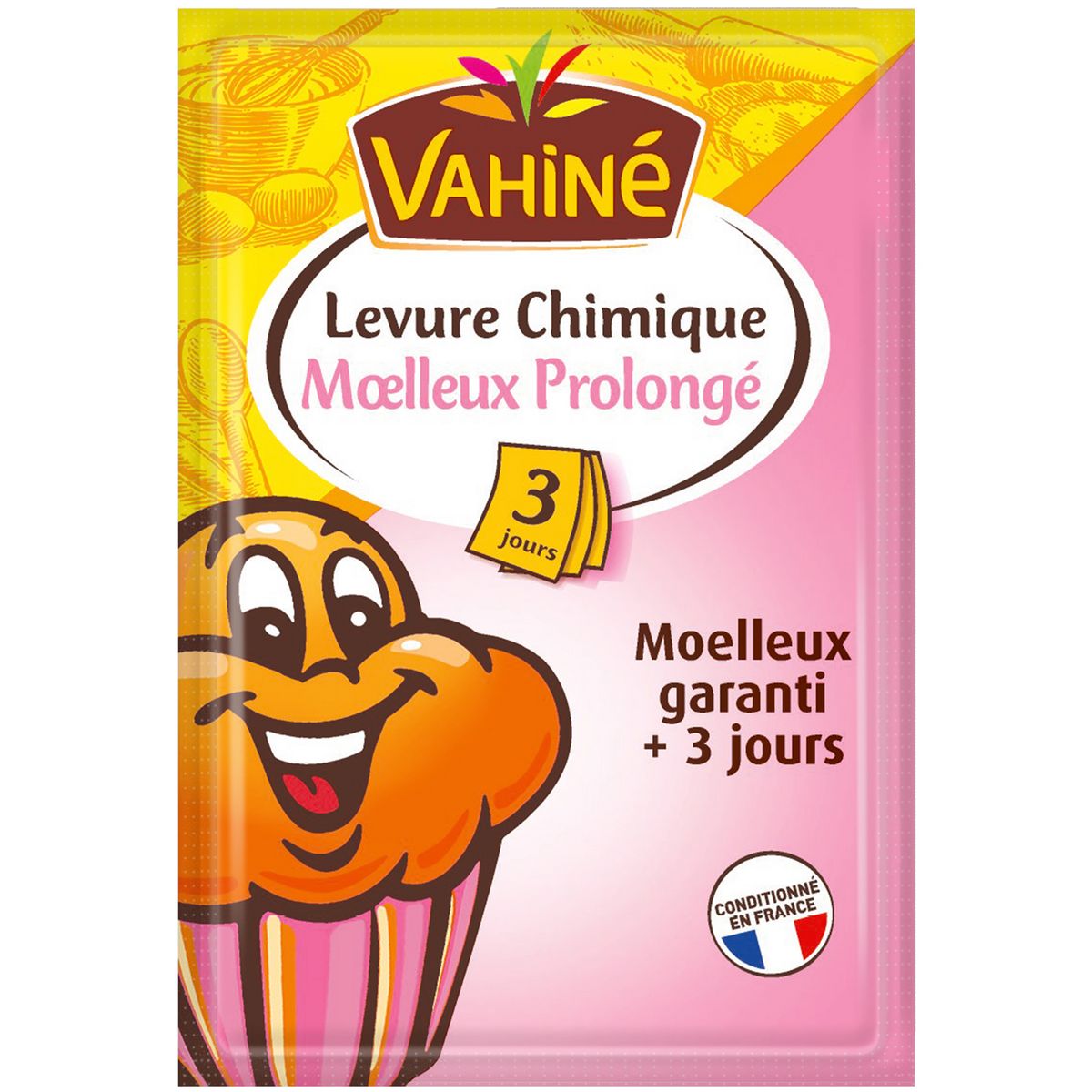 VAHINE Levure chimique moelleux prolongé 5 sachets 47,5g