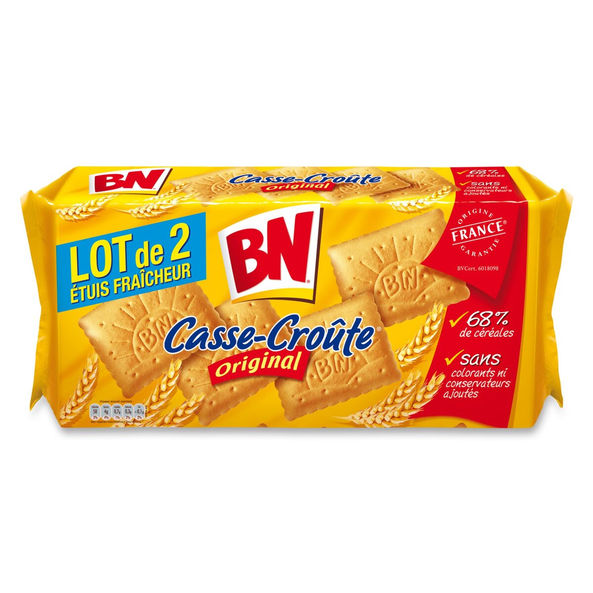 BN Biscuits casse-croûte original, sans colorant ni conservateur Lot de 2 2x375g
