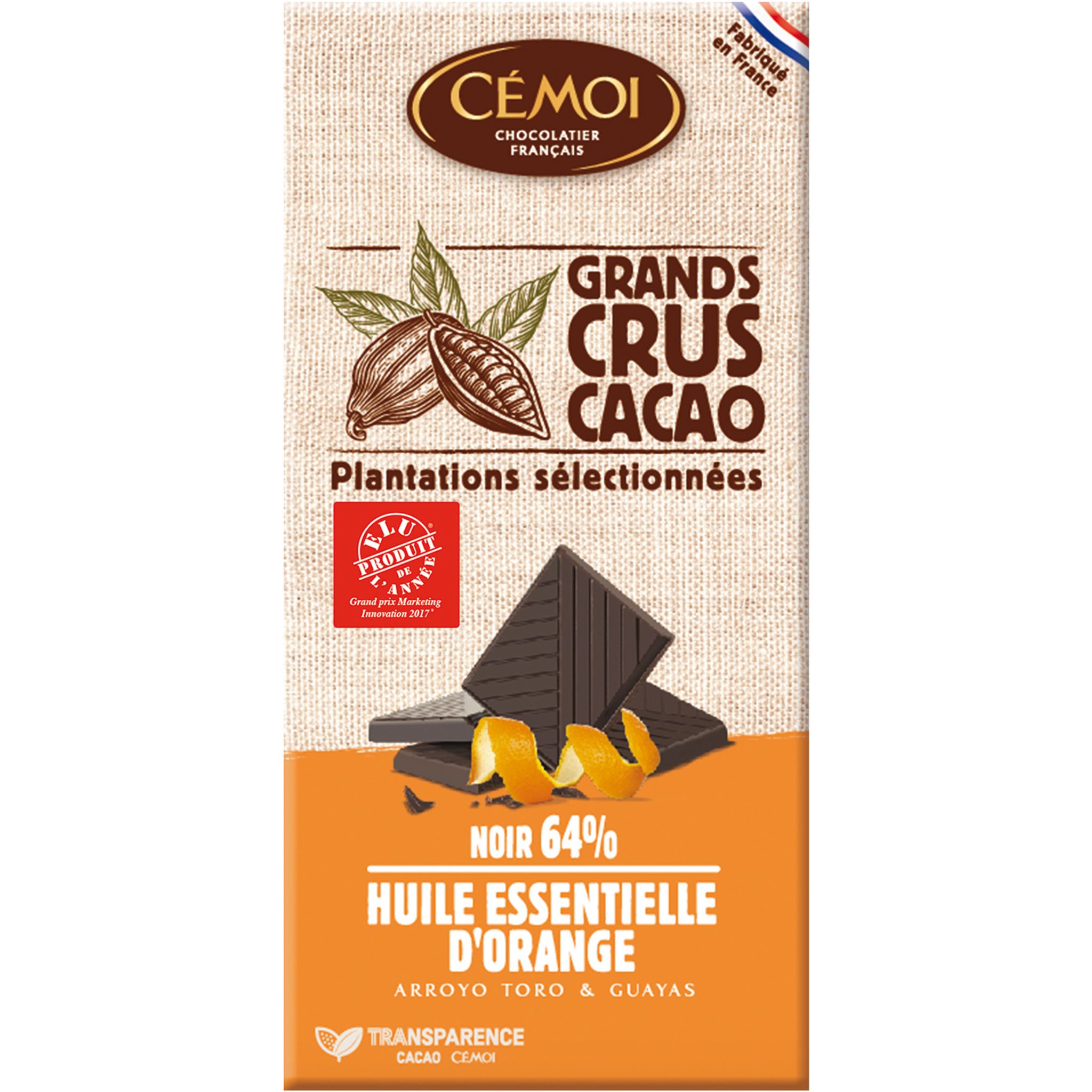 CEMOI Cémoi chocolat noir orange 64% -100g