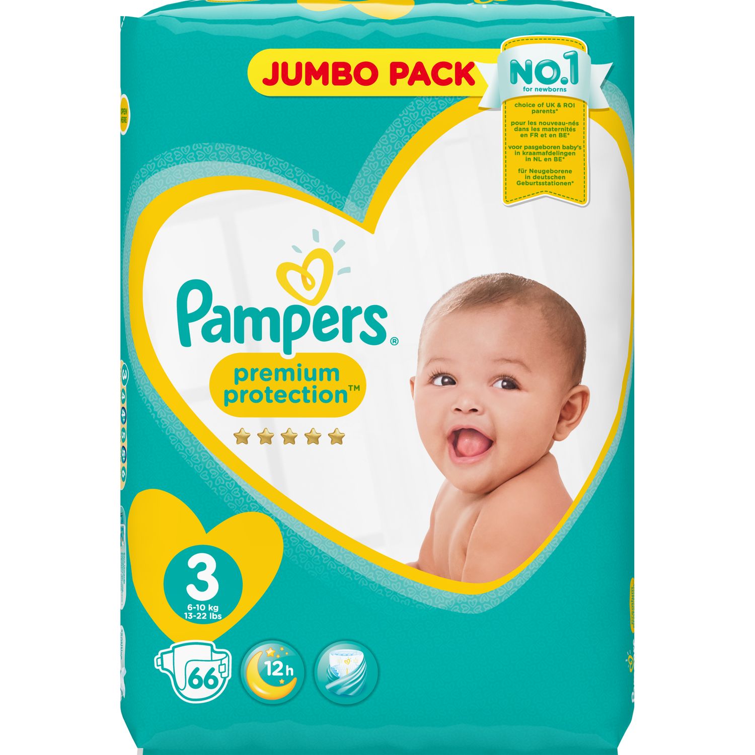 Voir la diapositive 2 : PAMPERS Premium protection couches taille 3 (6-10kg) 66 couches