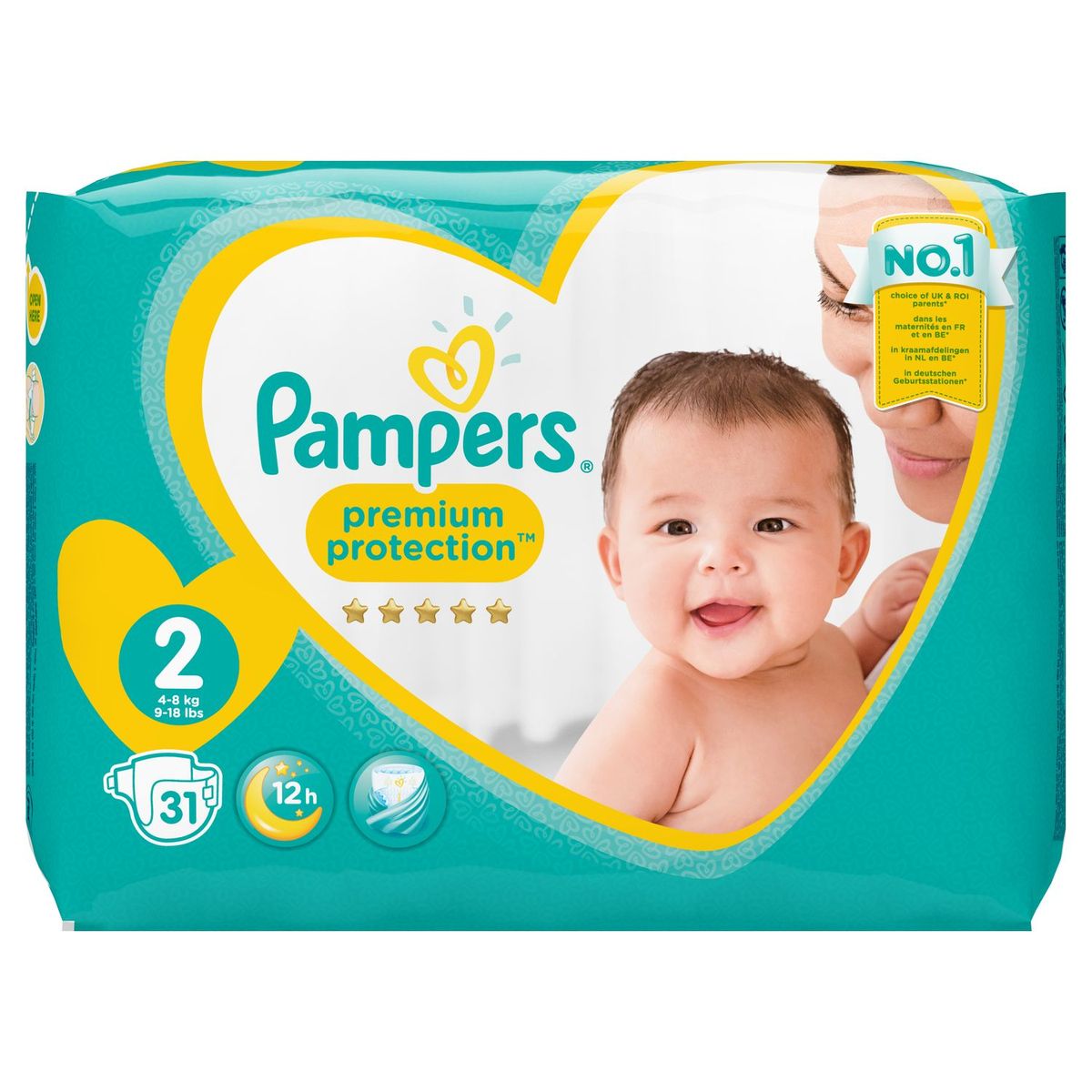 PAMPERS Pampers Premium protection couches taille 2 (4-8&#xa0;kg) x31 31 couches