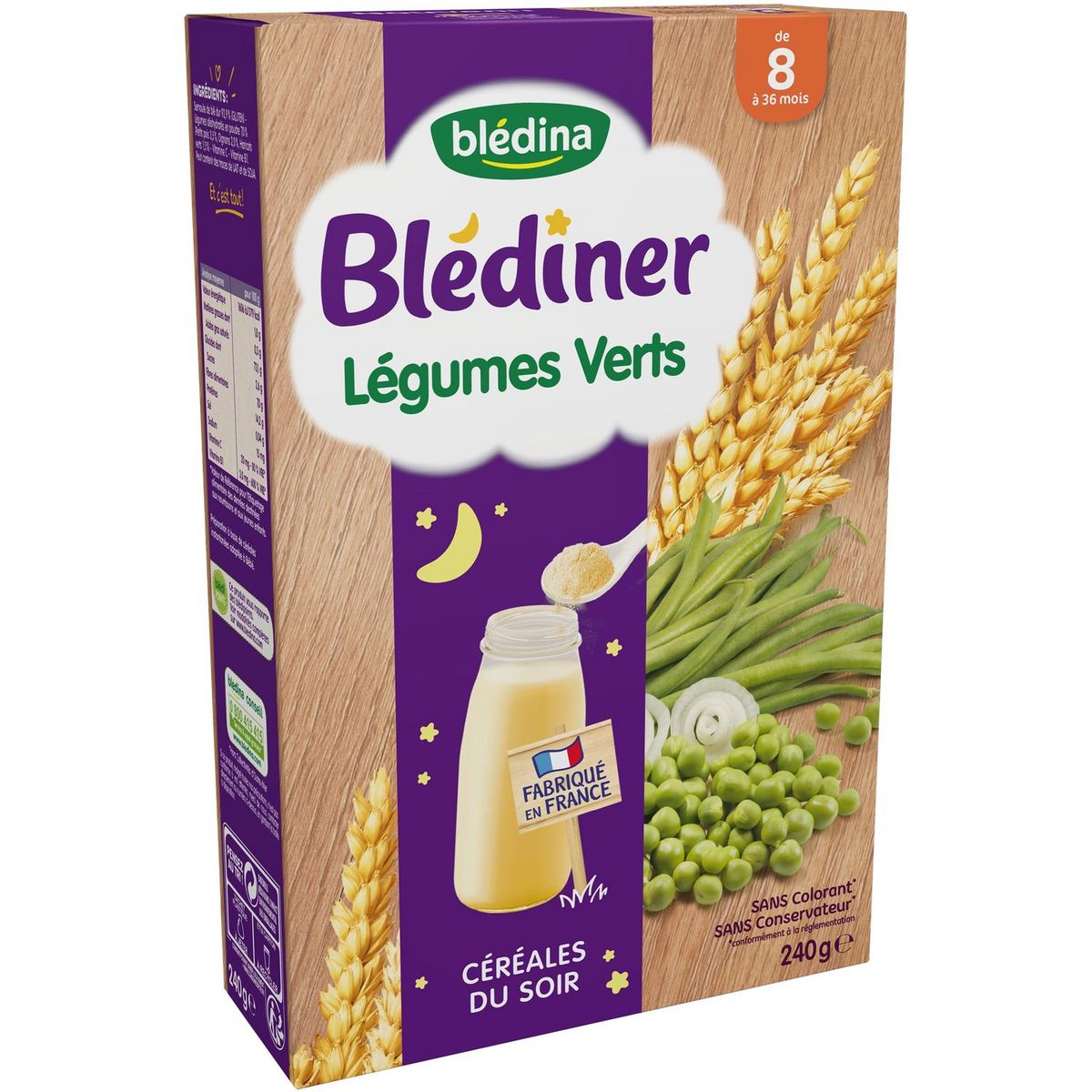 BLEDINA Blédiner céréales aux légumes verts en poudre dès 8 mois 240g