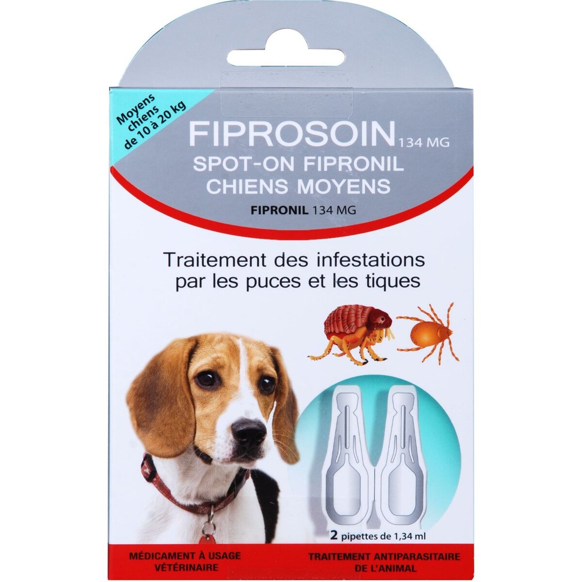 FIPROSOIN Fiprosoin pipette antiparasitaire moyen chien x2 -3g
