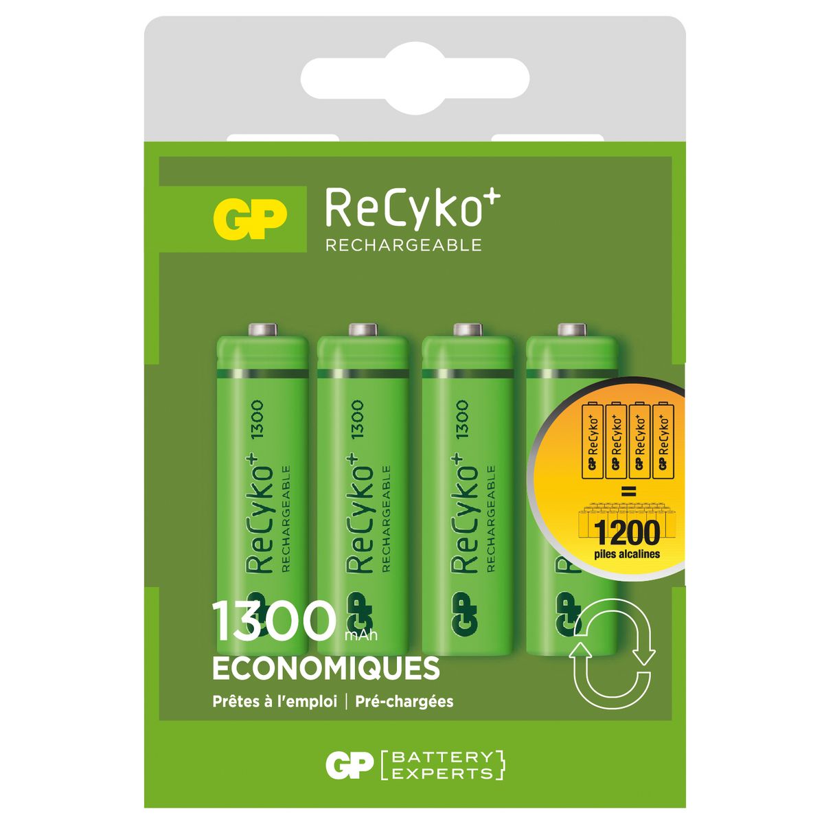 GP Recyko + - Lot de 4 piles AA