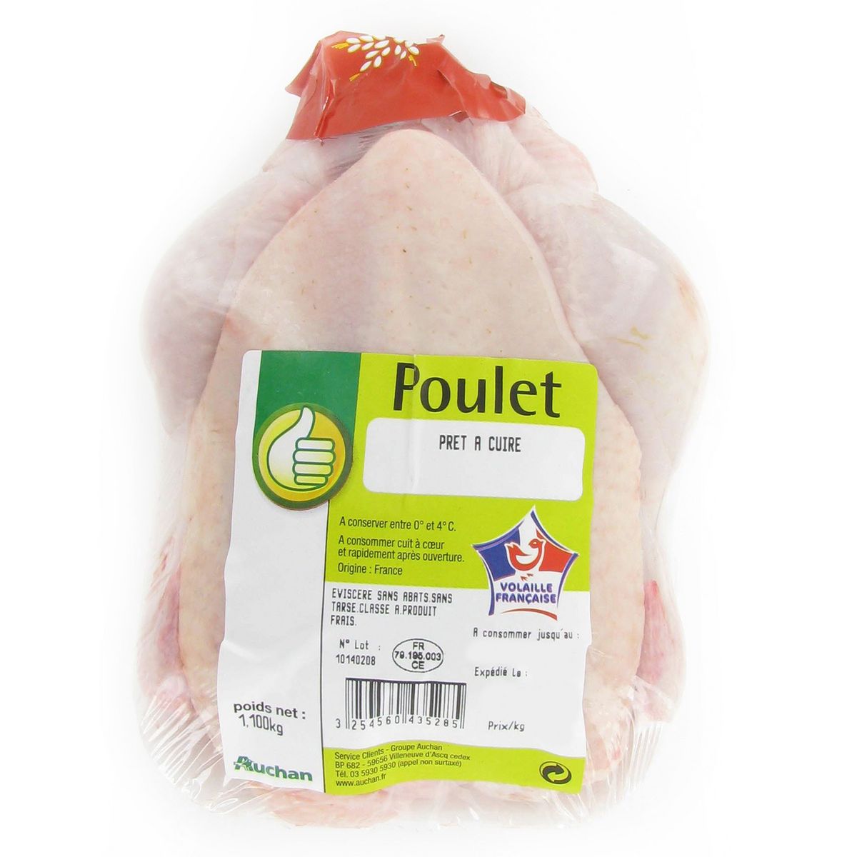POUCE Poulet entier blanc 1.100kg