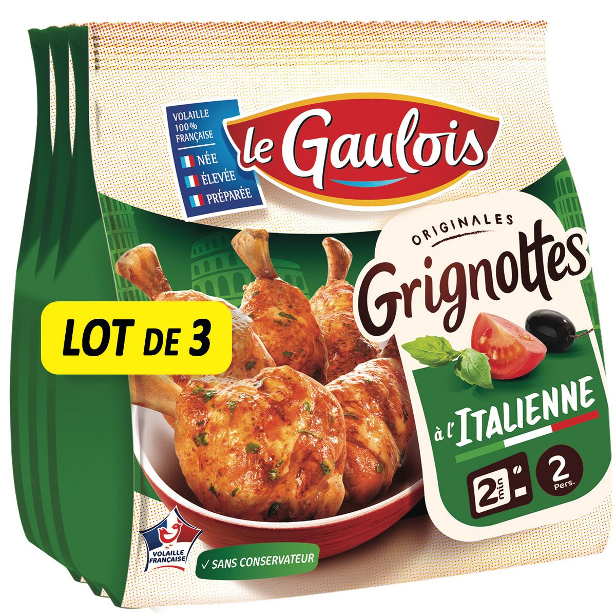 LE GAULOIS Grignottes de poulet à l'italienne 3x250g