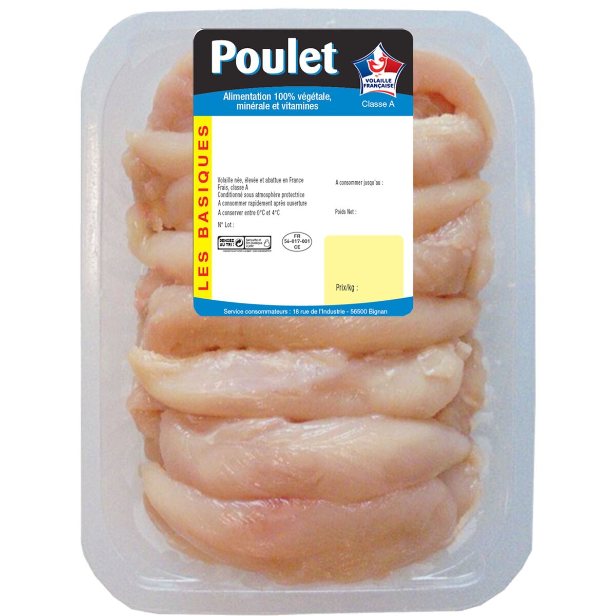 Aiguillettes de poulet blanc 1kg 5 personnes 1kg