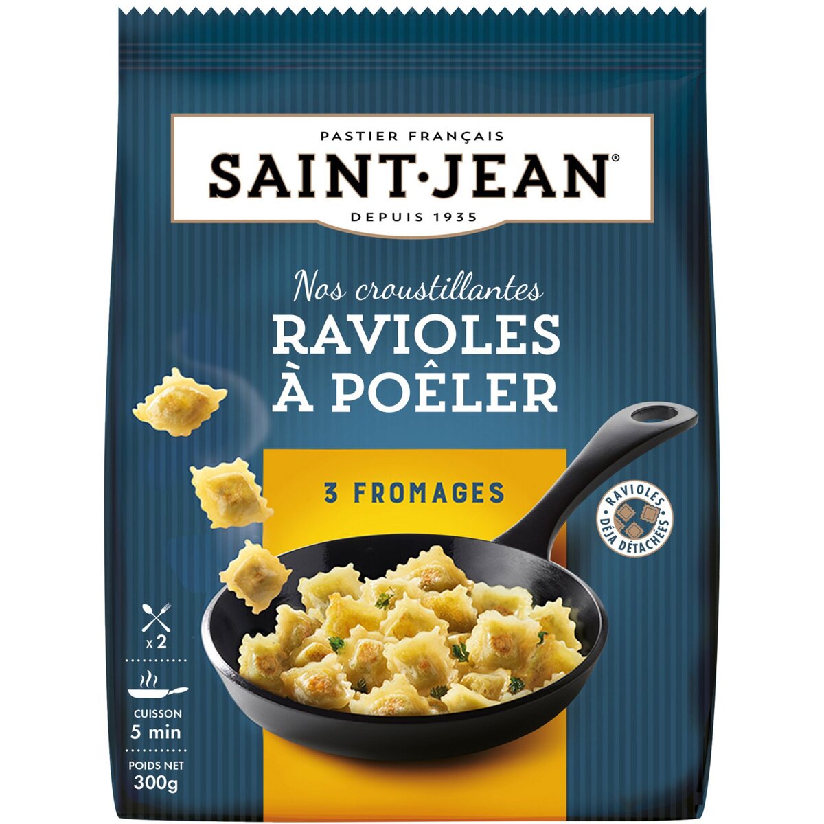 SAINT JEAN Ravioles à poêler aux 3 fromages 2 portions 300g
