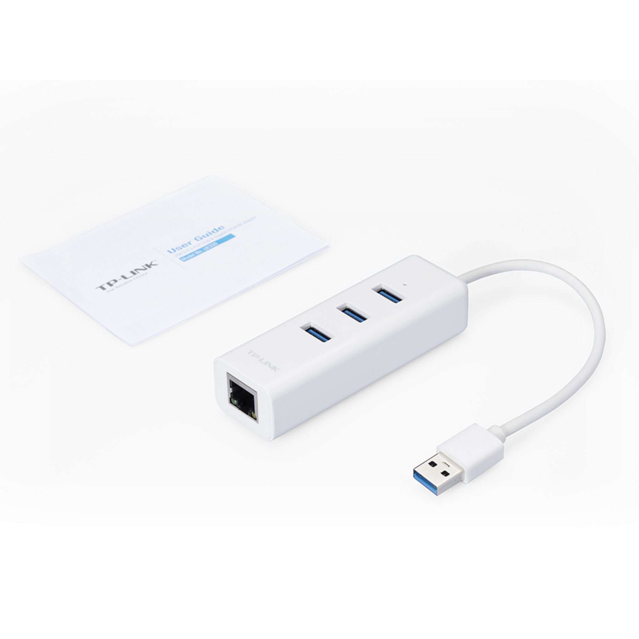 Voir la diapositive 2 : TP-LINK Adaptateur USB 2 en 1 Hub USB 3.0 et Port Gigabit Ethernet