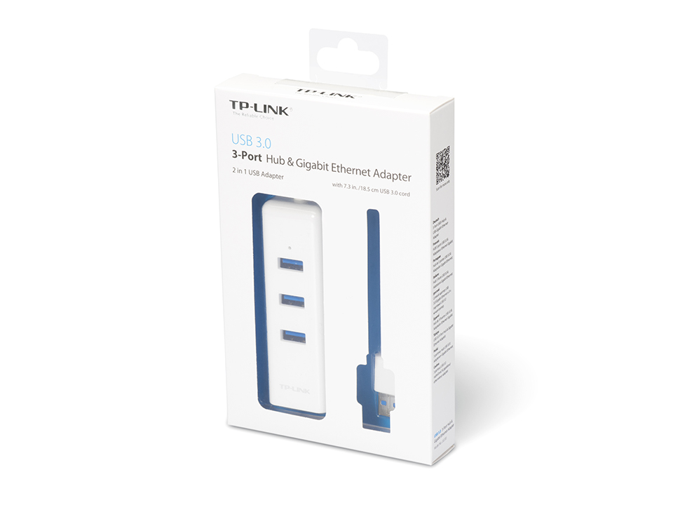 Voir la diapositive 4 : TP-LINK Adaptateur USB 2 en 1 Hub USB 3.0 et Port Gigabit Ethernet