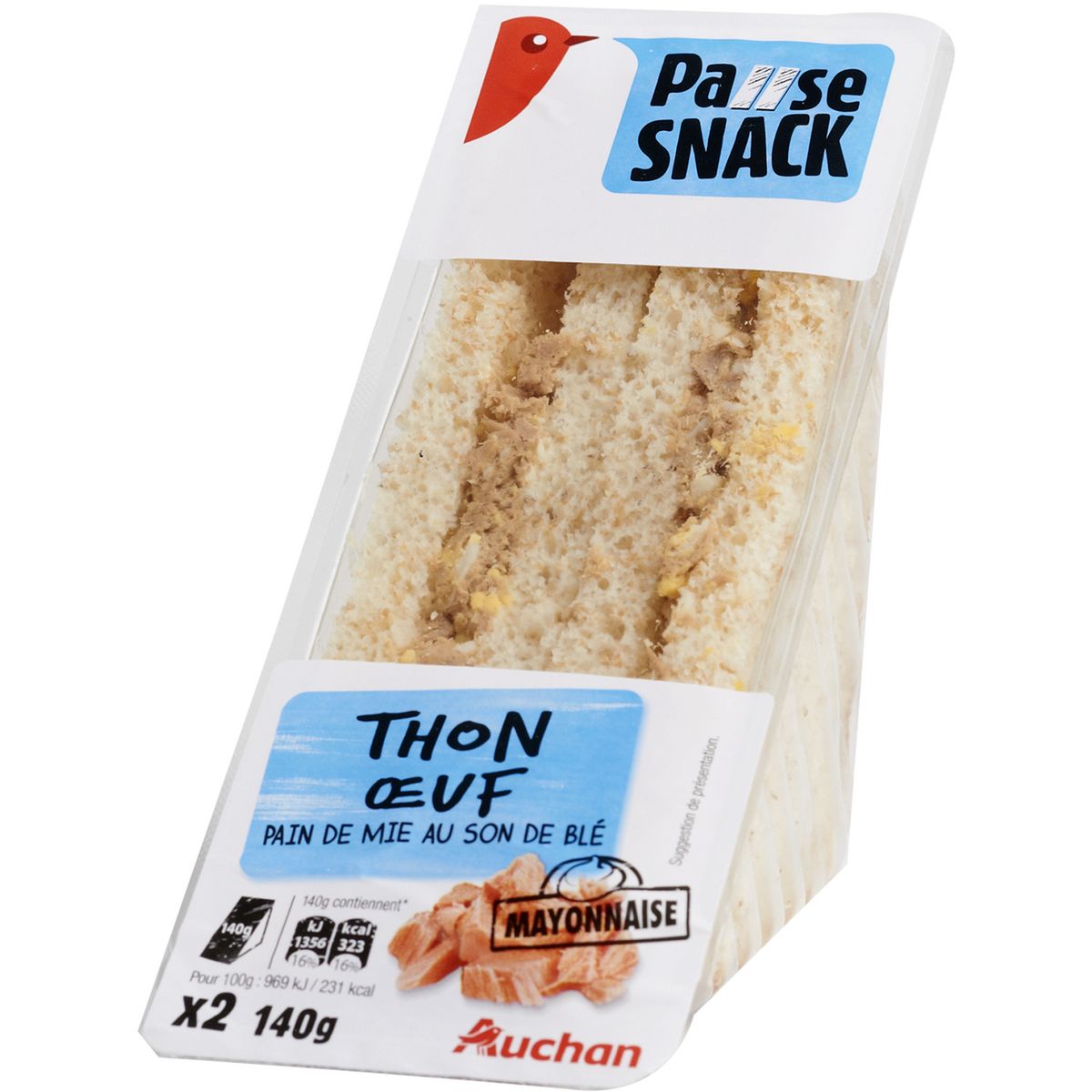 AUCHAN Sandwich club au thon 140g