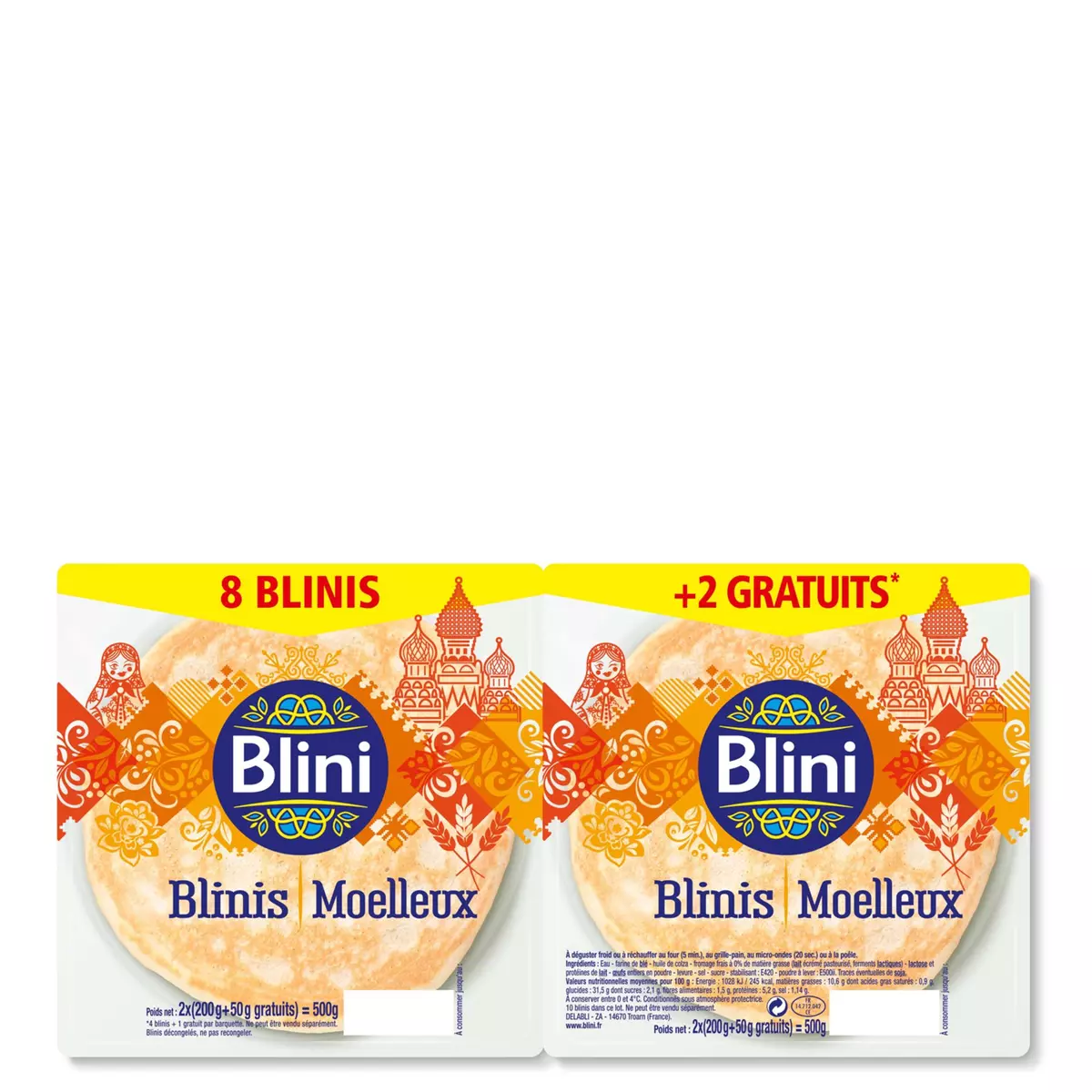 BLINI Blini blinis moelleux 2x4 +1offert 500g