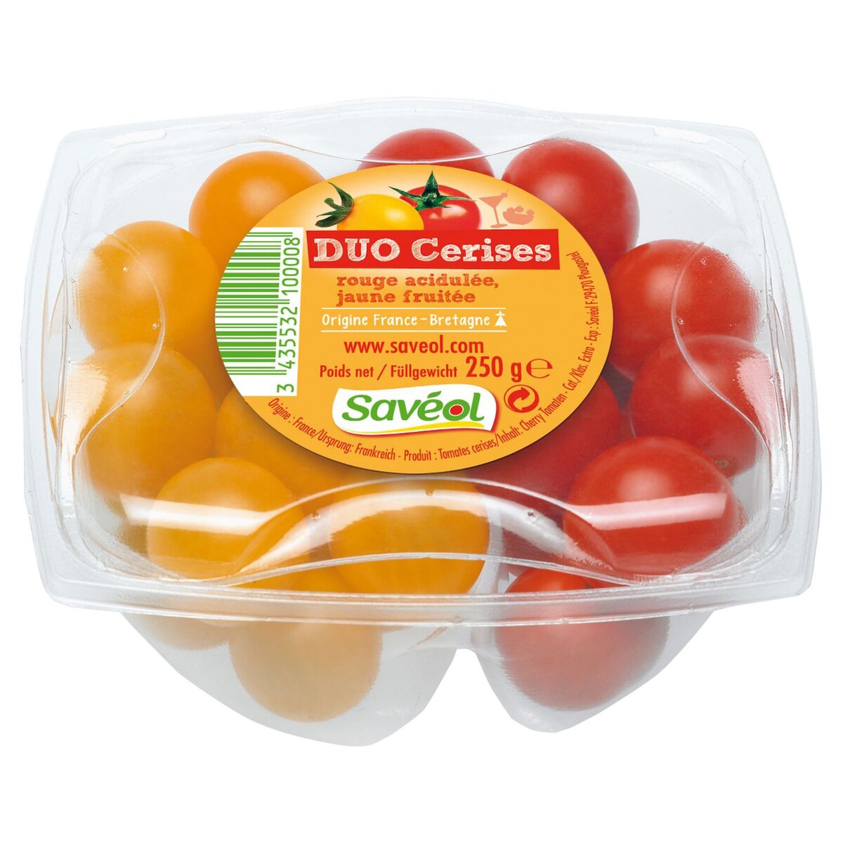 Savéol les duos de tomates cerises rondes barquette 250g