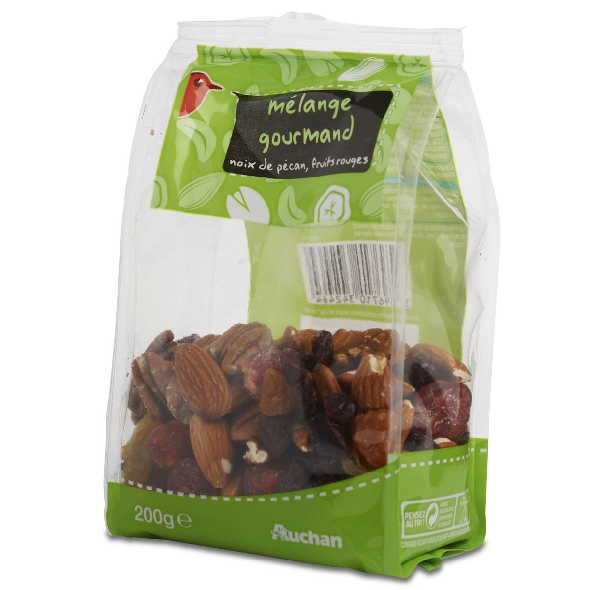 AUCHAN Auchan Mélange gourmand noix de pécan et fruits rouges 200g 200g
