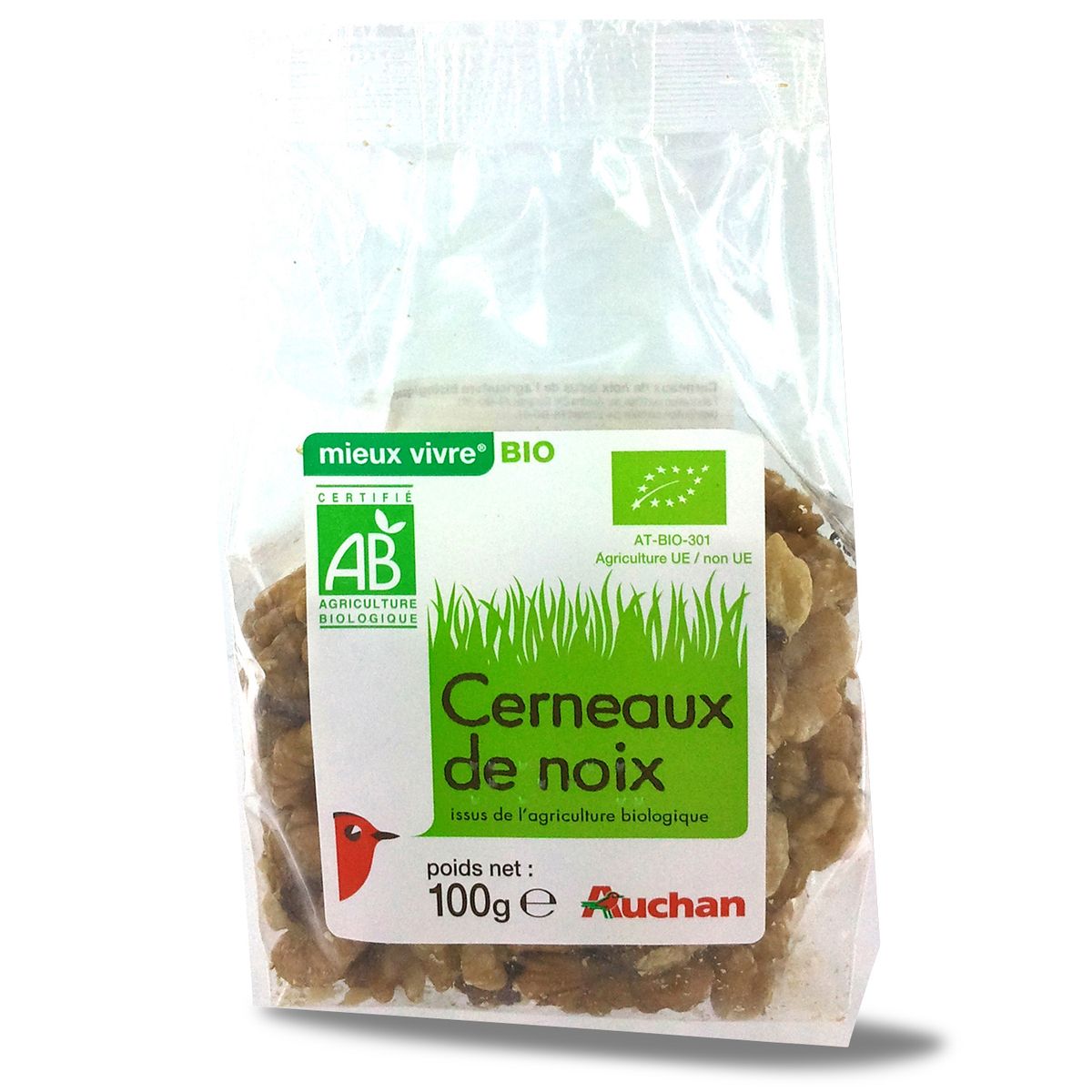 AUCHAN BIO Auchan bio cerneaux de noix 100g