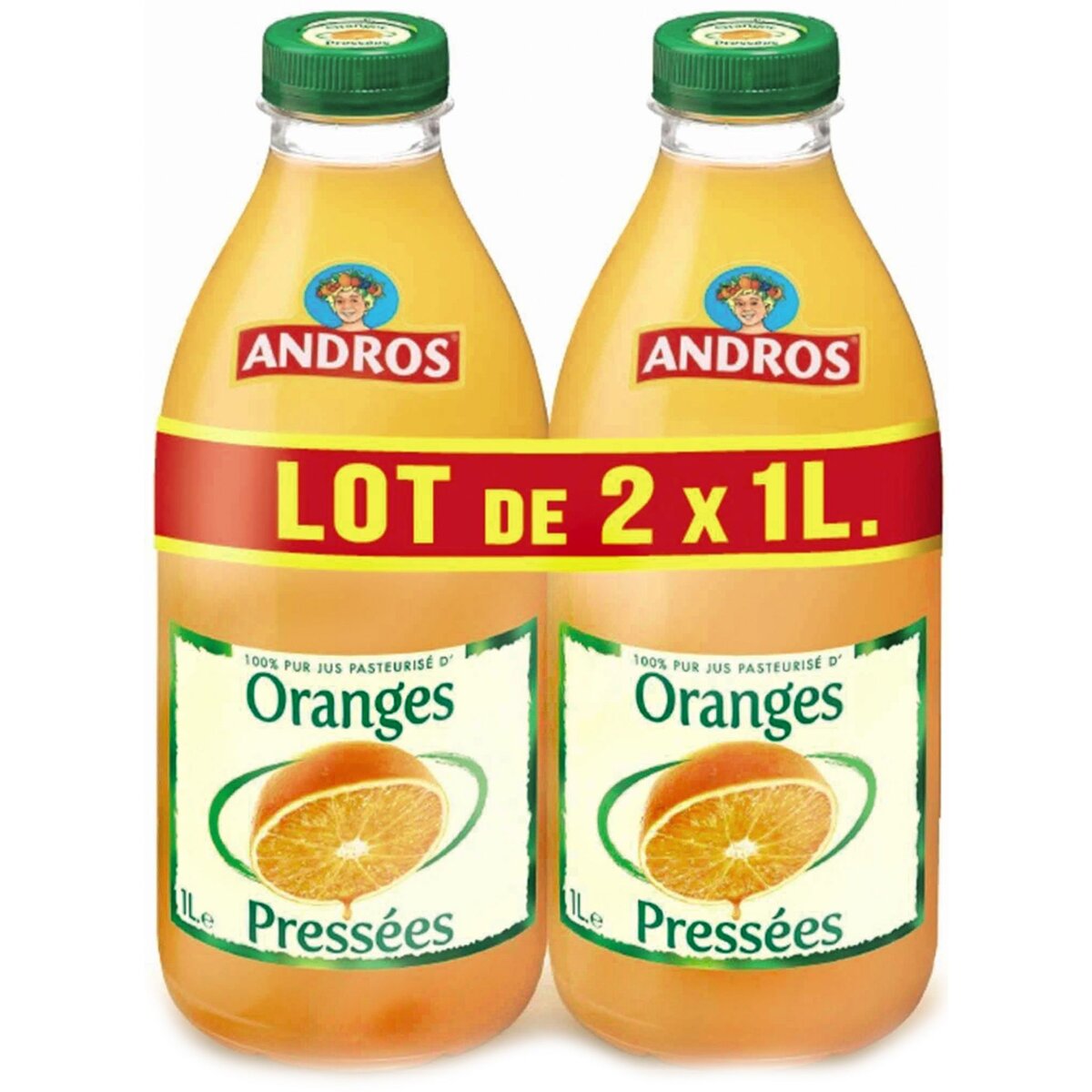 ANDROS Andros Pur jus d'oranges pressées 2x1L 2x1L