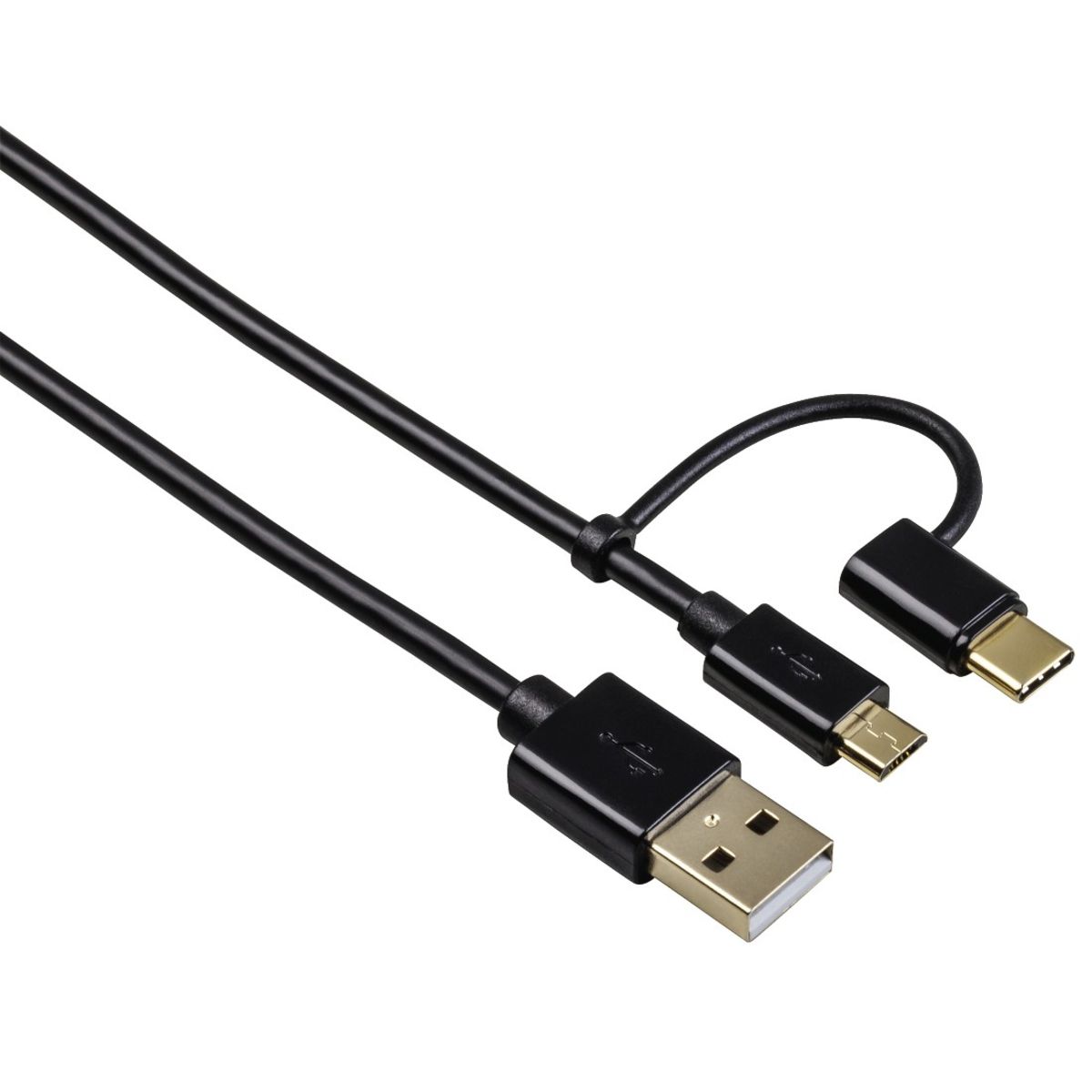 HAMA Câble USB 2.0 + Micro USB Type B Or 1 mètre